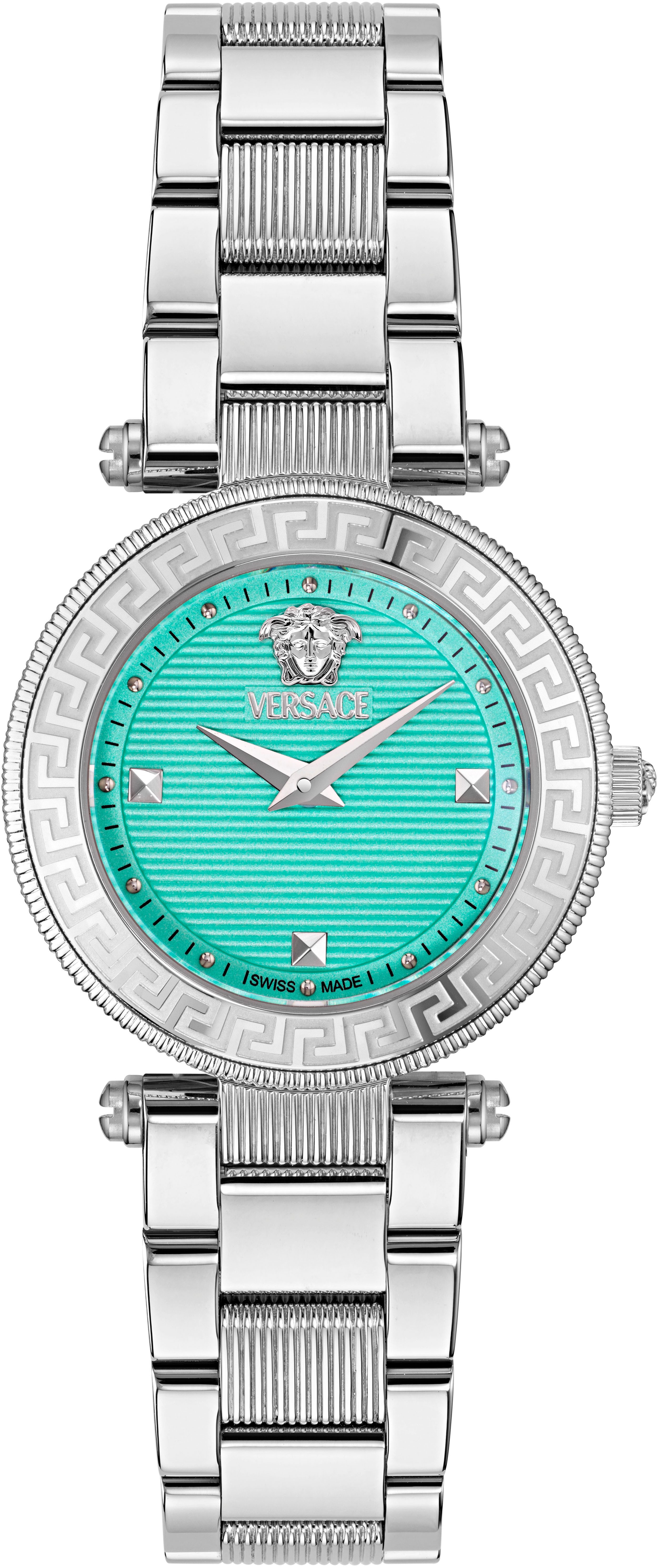 Versace Quarzuhr REVE PETITE VEBFA0124, Armbanduhr, Damenuhr, Swiss Made, Edelstahlarmband, analog, Saphirglas