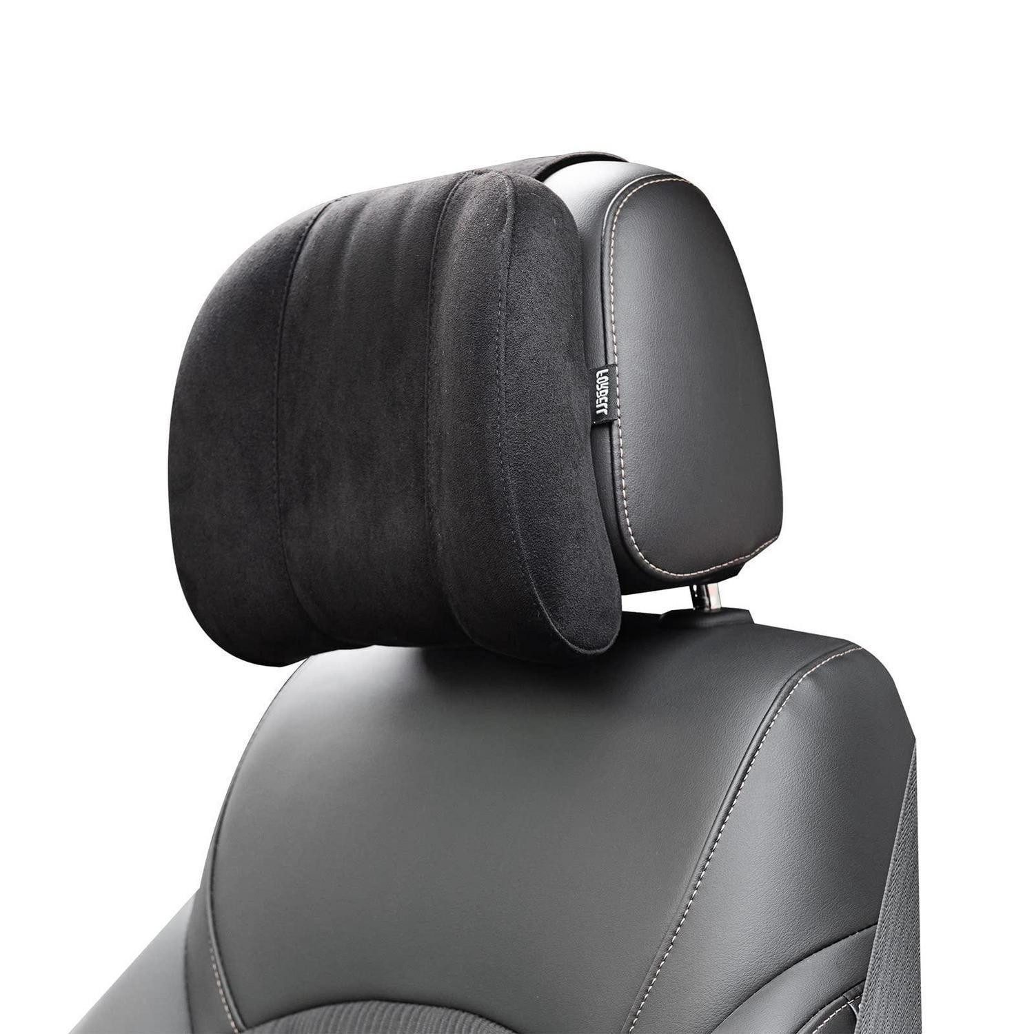 LuxusKollektion Kopfstützkissen Kopfstütze Auto Nackenkissen Memory Baumwolle Wildleder Schwarz