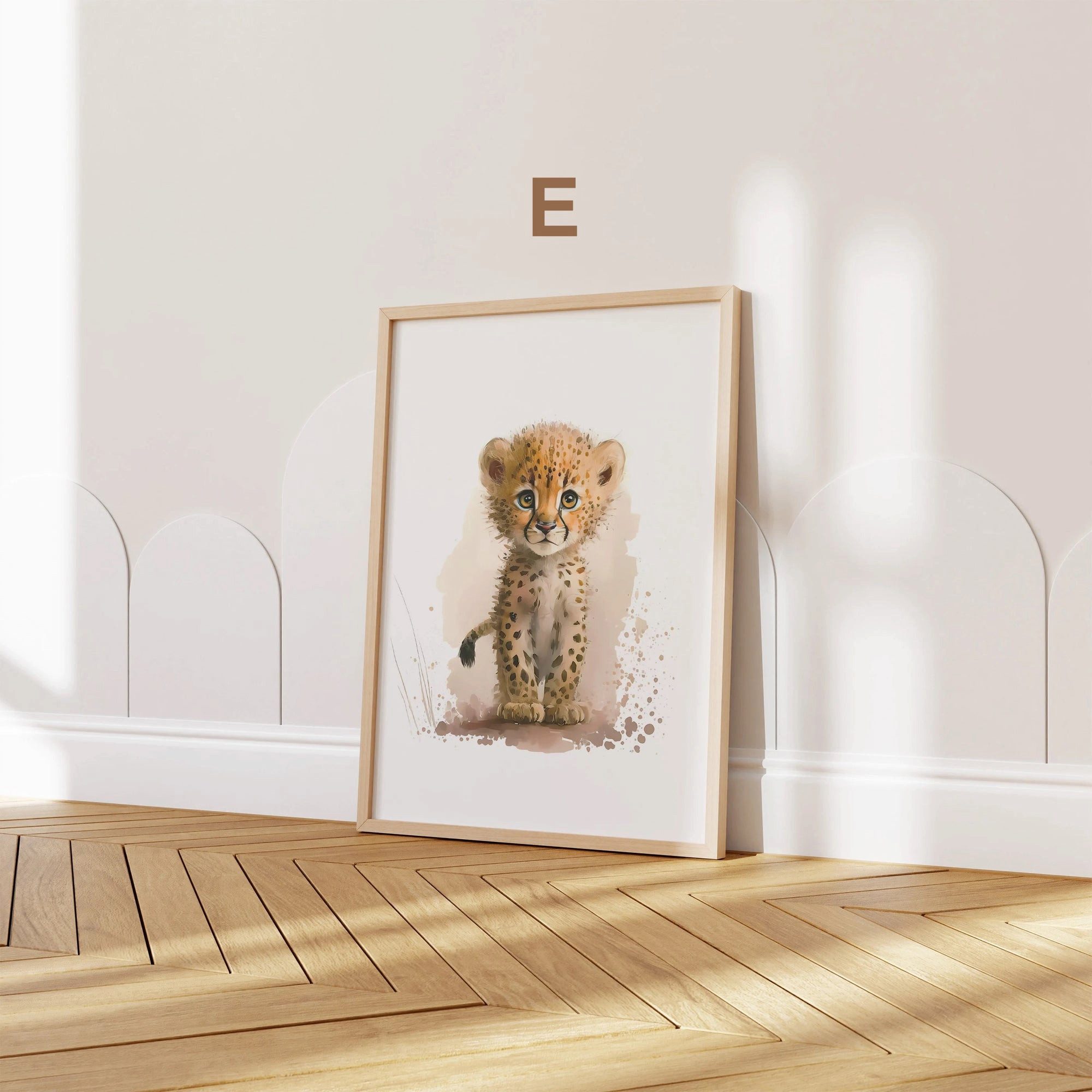 JUSTGOODMOOD Poster ® Tiere Wald Dschungel Aquarell Kinderzimmer, E Gepard günstig online kaufen