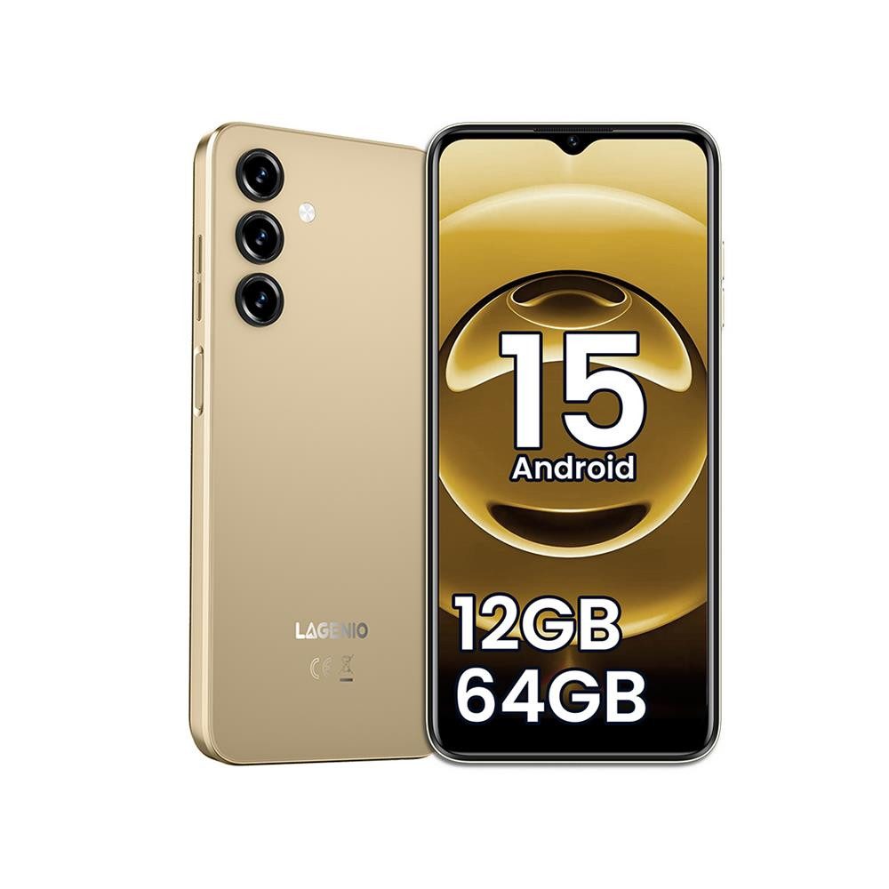 LAGENIO A10 Handy 6,5" 90 Hz HD+ Display Kratzfest 5150 mAh lange Akkulaufzeit Smartphone (13 MP Kamera, ohne Vertrag, Android 15, GPS, 4G, schlankes Design, geringes Gewicht)