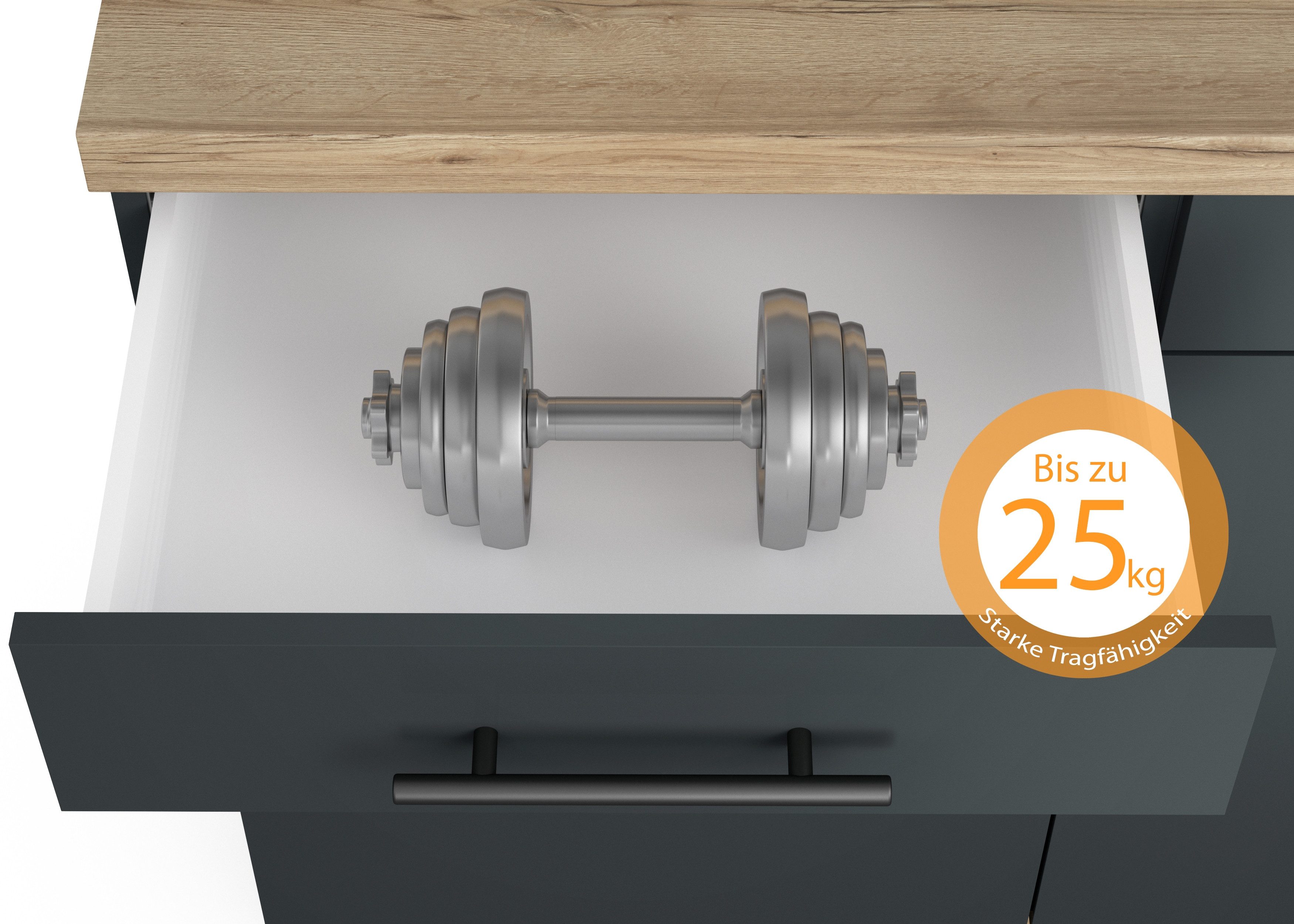OPTIFIT Küchenzeile Fiona, Breite 230 cm, mit Hanseatic-E-Geräten in Premium oder Basic
