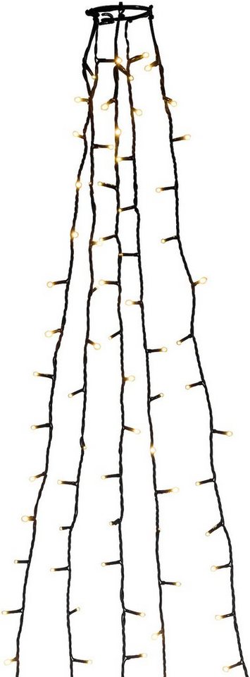 KONSTSMIDE LED-Baummantel Weihnachtsdeko, Christbaumschmuck, 200-flammig,  LED Lichterkette mit Ring, 5 Stränge à 40 Dioden, vormontiert, LED  Baummantel mit 200 bernsteinfarbenen Dioden