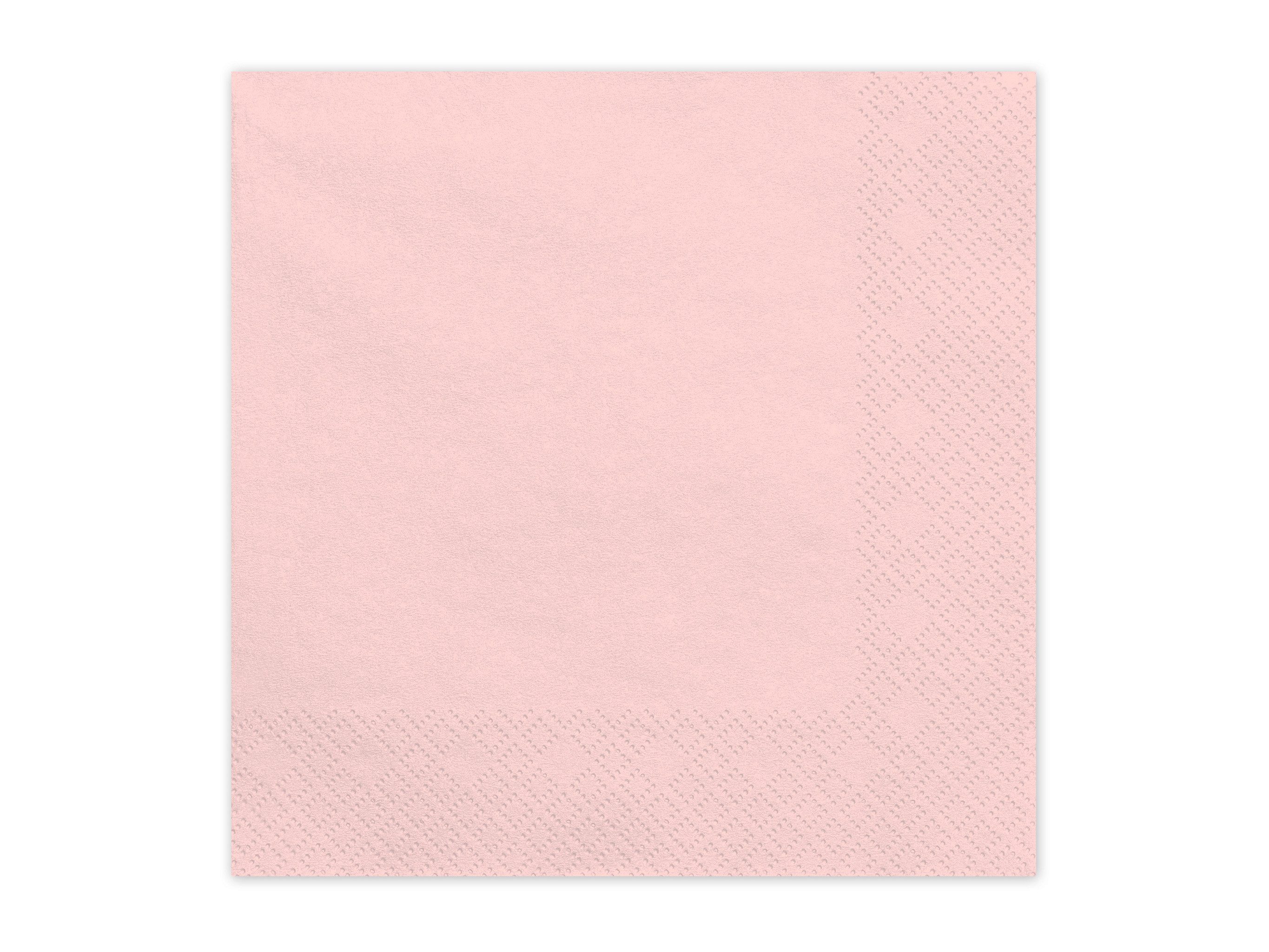 partydeco Papierserviette, Servietten Papier 33x33cm 2-lagig 20 Stück Hellrosa