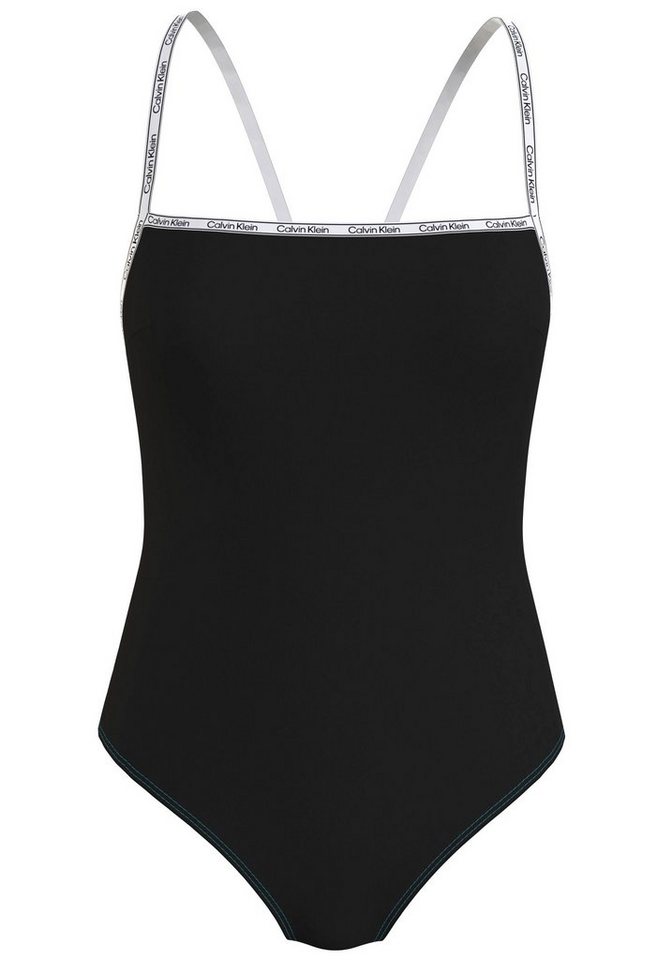 Calvin Klein Swimwear Badeanzug »Pure«, mit Logoschriftzügen › schwarz  - Onlineshop OTTO