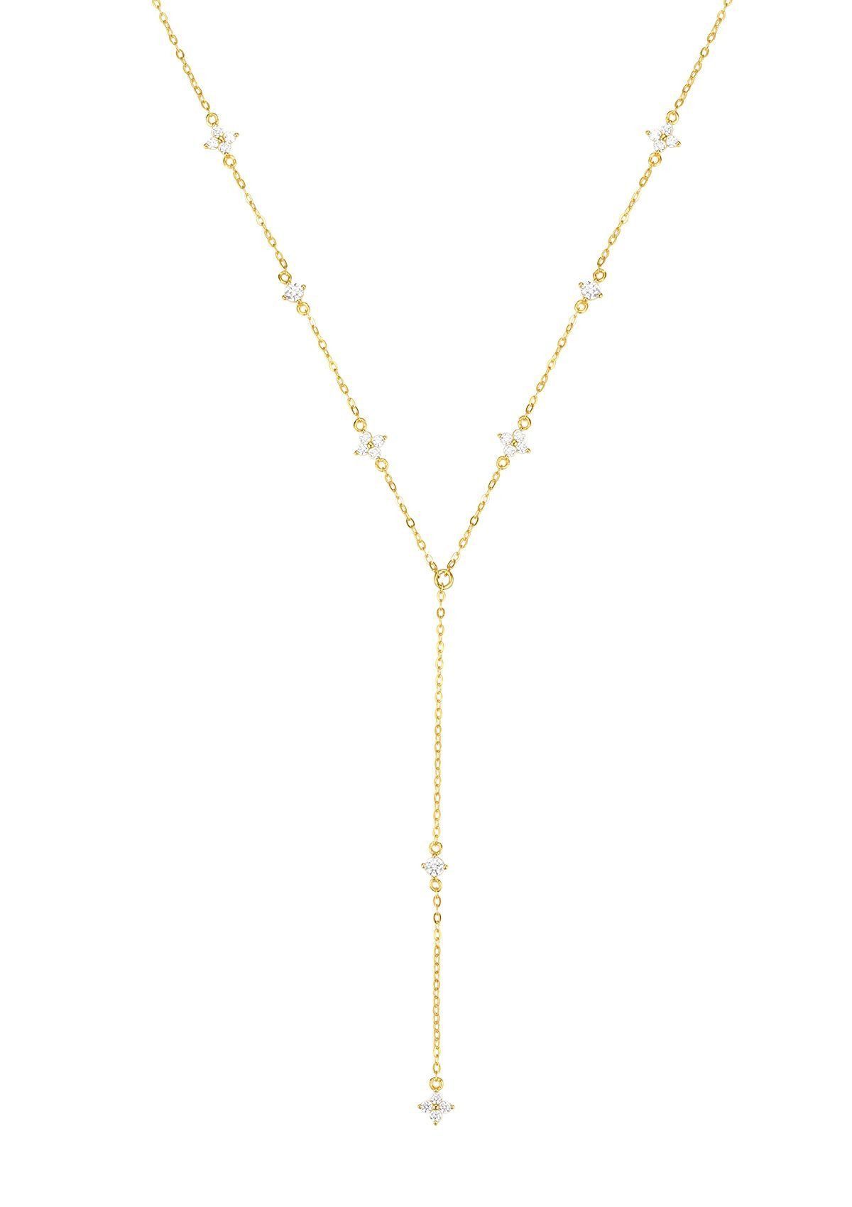Hey Happiness Statementkette Blumen Y-Kette mit Zirkonia, Elegante Damen 92 günstig online kaufen