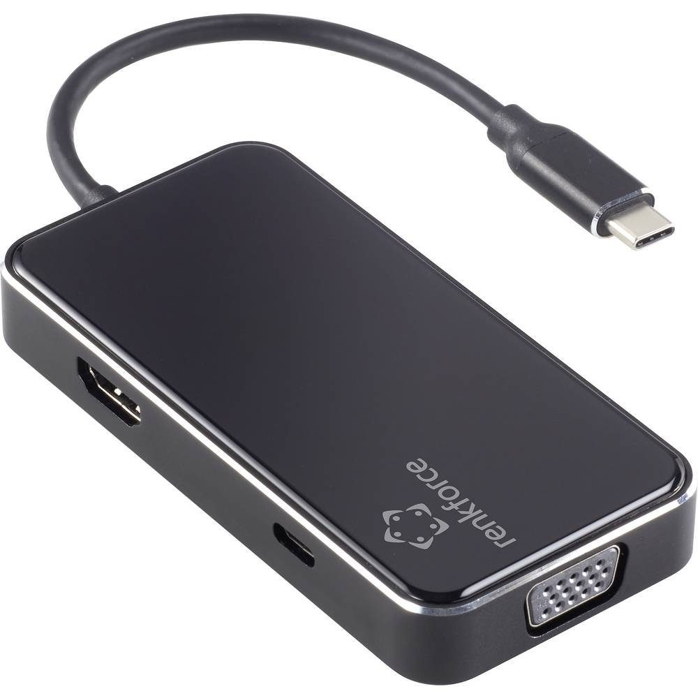 Renkforce Laptop-Dockingstation RF-230 6-in-1 USB-C® Dockingstation (bis 4K@30Hz RF-4613076, USB-C® Power Delivery