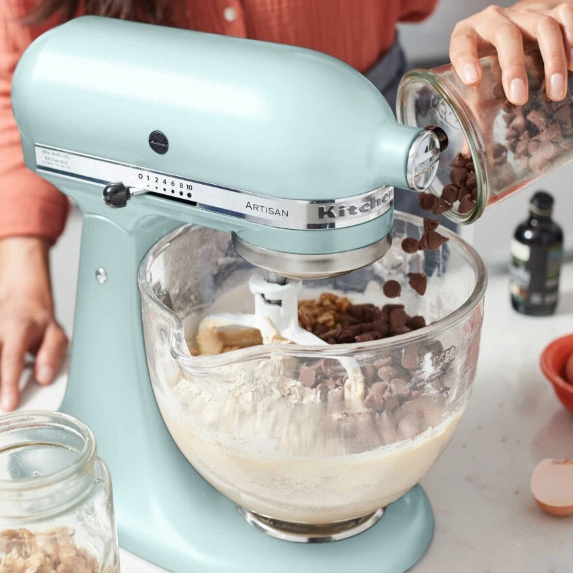 KitchenAid Küchenmaschinenschüssel KitchenAid Glasschüssel 5K5GB + gratis Holzlöffel