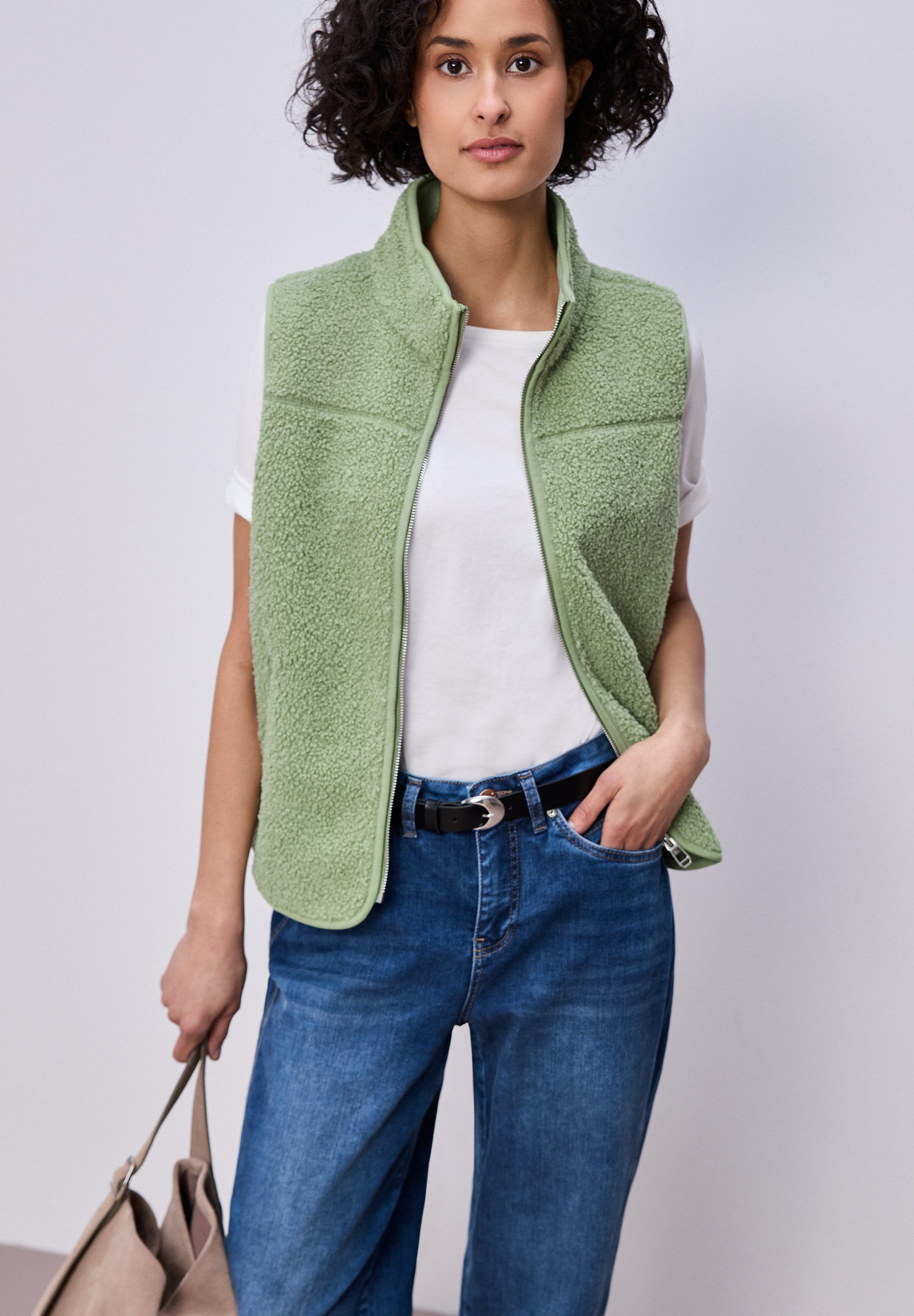 STREET ONE Fellweste mit Stehkragen