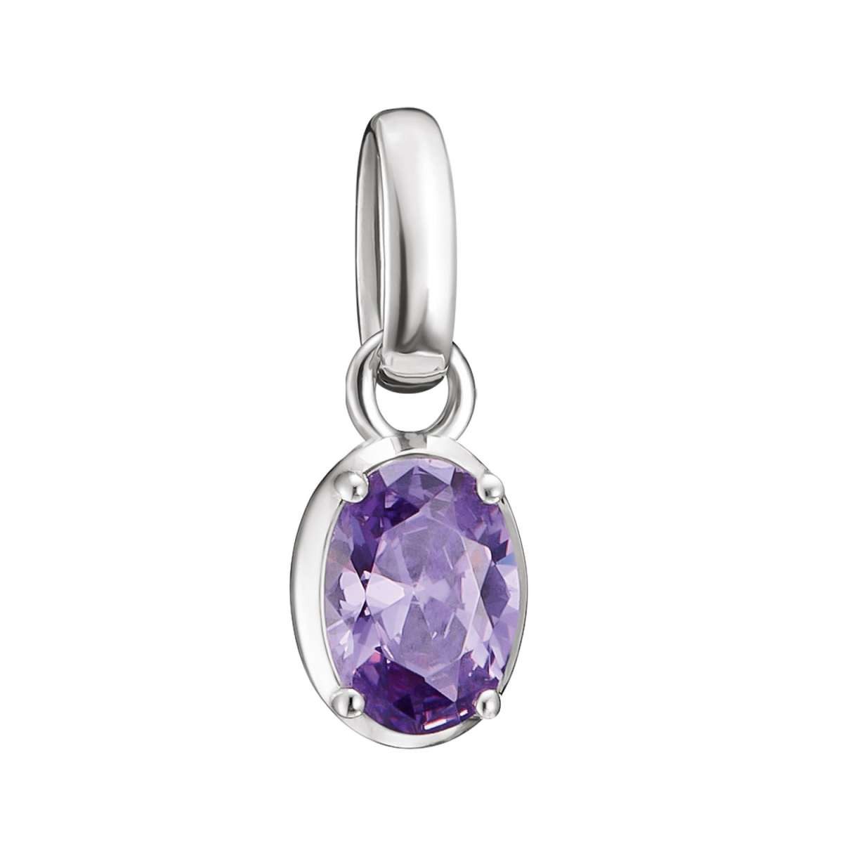 THOMAS SABO Charm Kugel CC1330-051-13, Anhänger Oval Lila Connect Silber