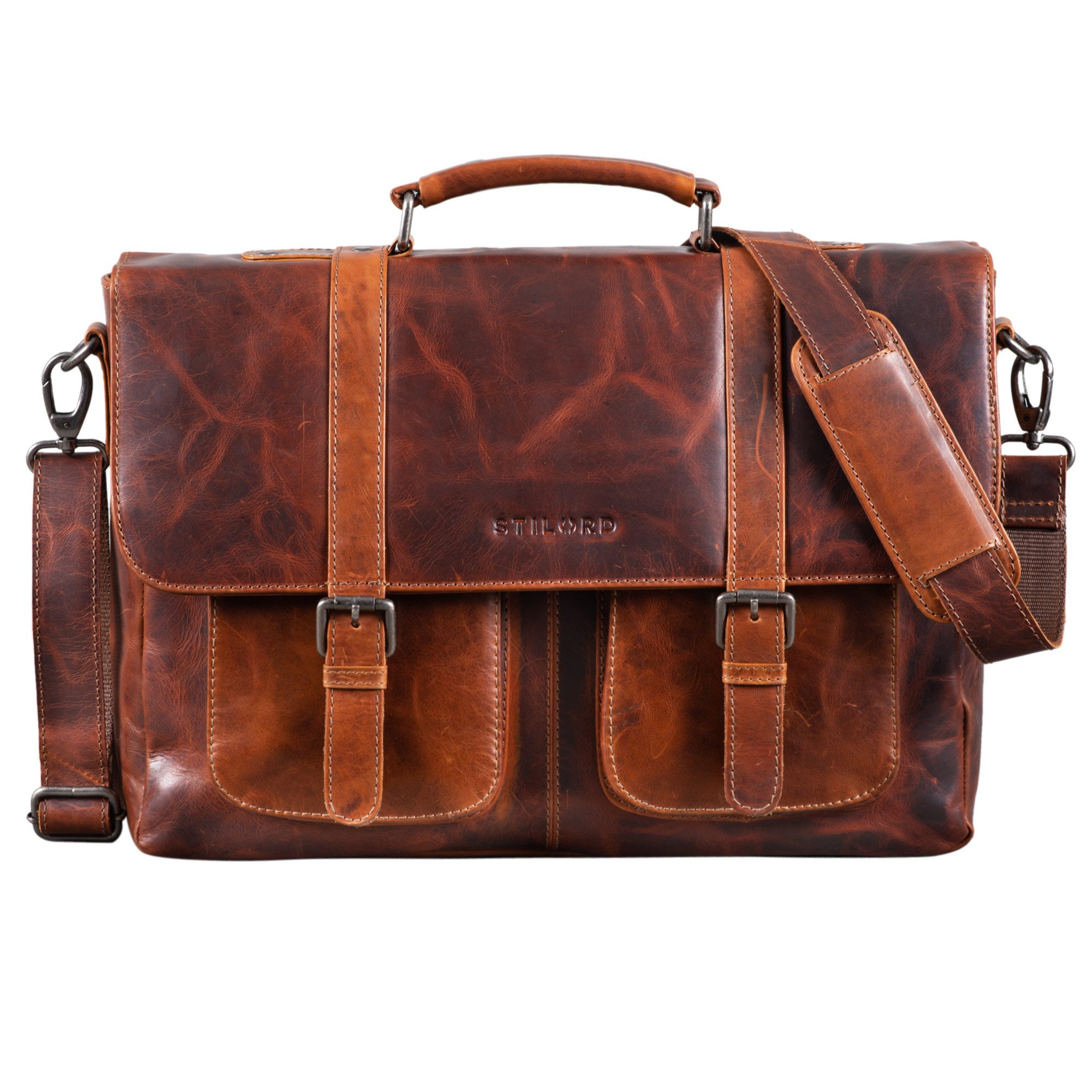STILORD Aktentasche "Pontius" Vintage Aktentasche Männer Leder