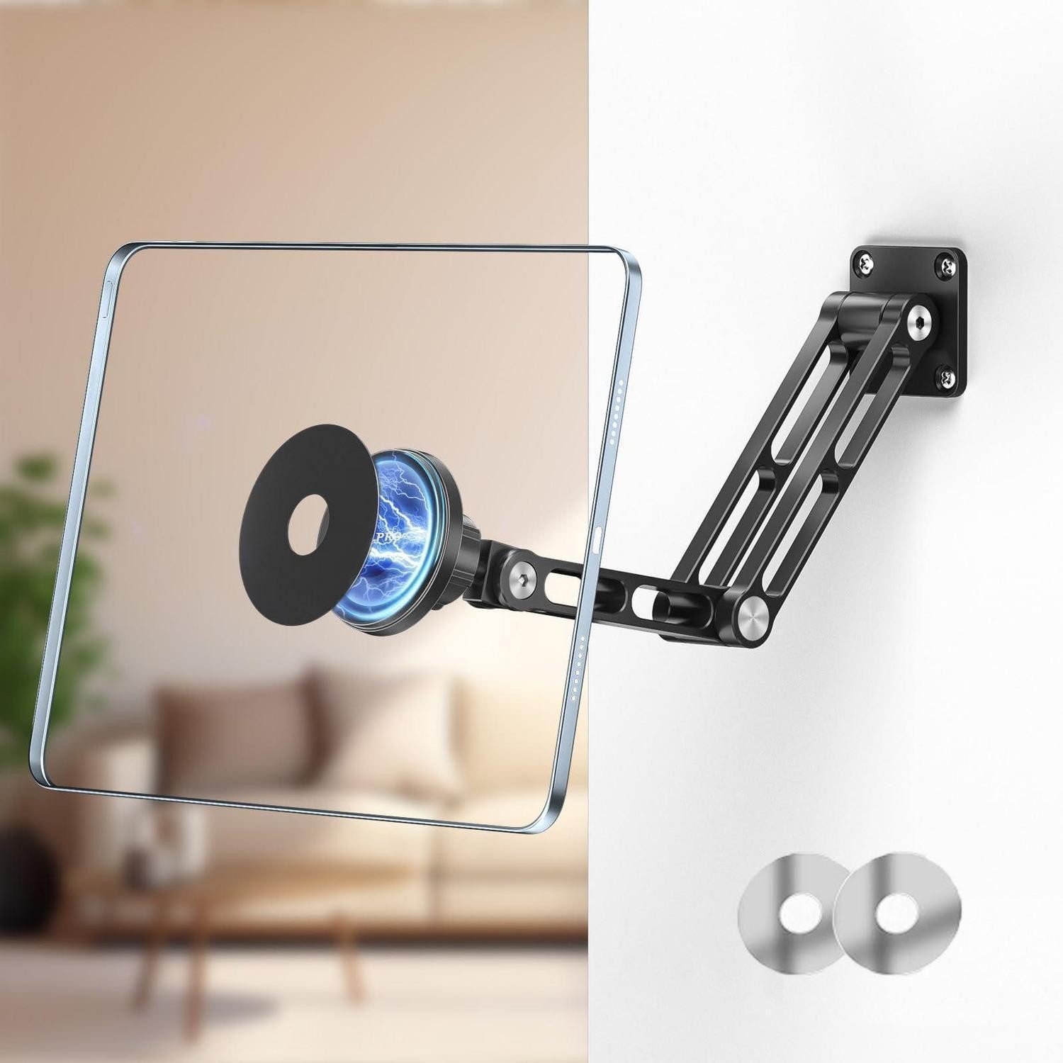LuxusKollektion Tablet-Halterung Tablet Wandhalterung magnetisch 360 drehbar universal 2 Stufiger Arm, (1-tlg)