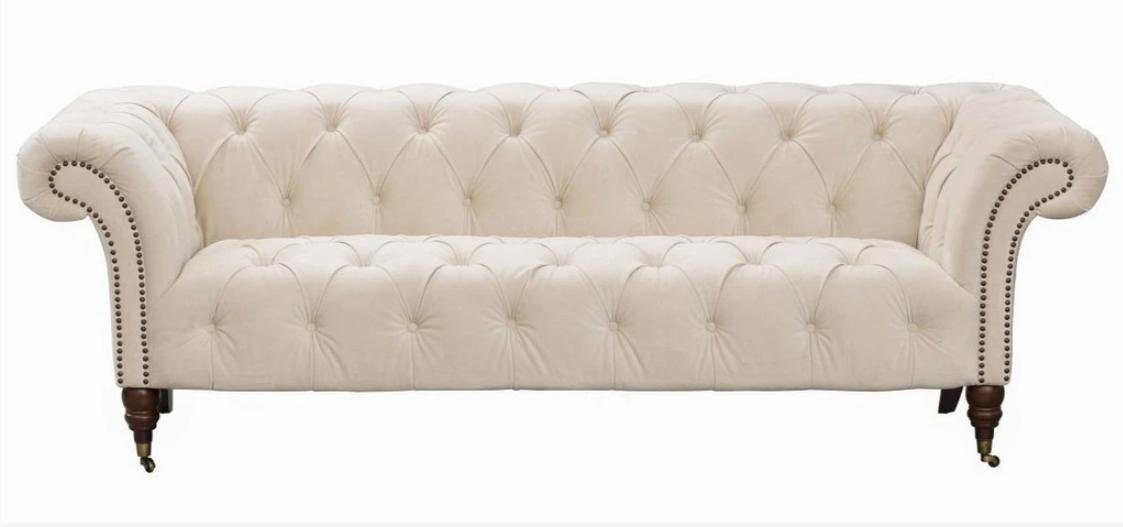 JVmoebel Chesterfield-Sofa Beiger Chesterfield 3-Sitzer Moderne Möbel Couch Neu, Made in Europe