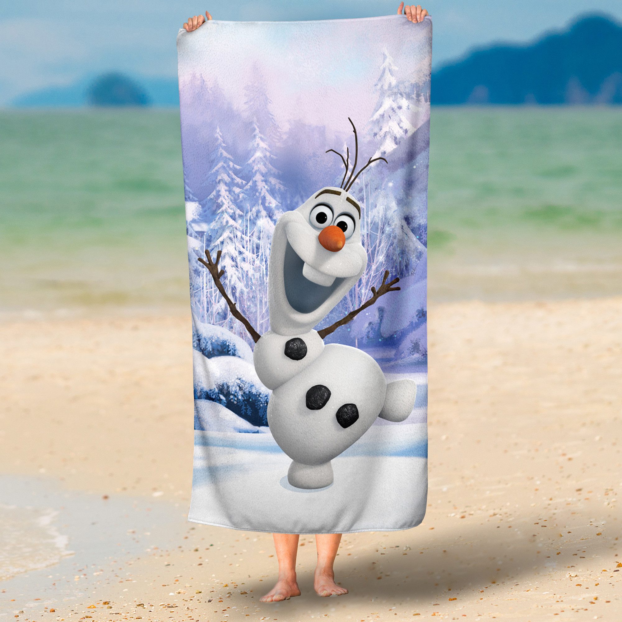 BERONAGE Strandtücher Frozen die Eiskönigin Badetuch Olaf Winter 75x150 cm, günstig online kaufen