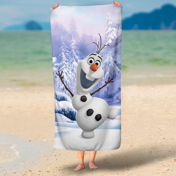 BERONAGE Strandtücher Frozen die Eiskönigin Badetuch Olaf Winter 75x150, 100% Baumwolle (1-St), Frottee in Velours-Qualität