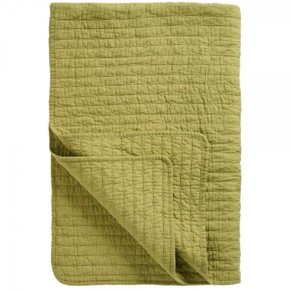 Wohndecke Ib Laursen Tagesdecke Quilt Grün mit Kreuzstichen (130x180cm)