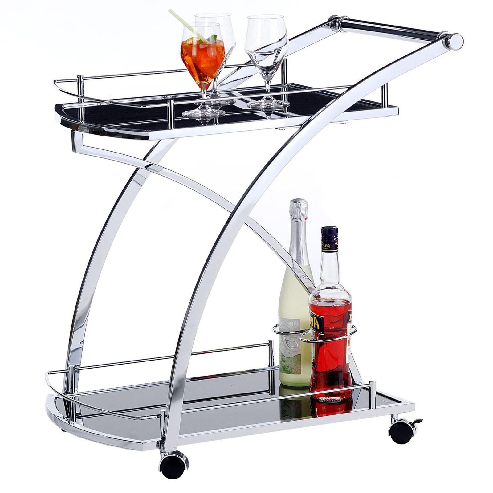 IDIMEX Servierwagen EVO, Barwagen mit Glasböden und Rollen Getränkewagen sc günstig online kaufen