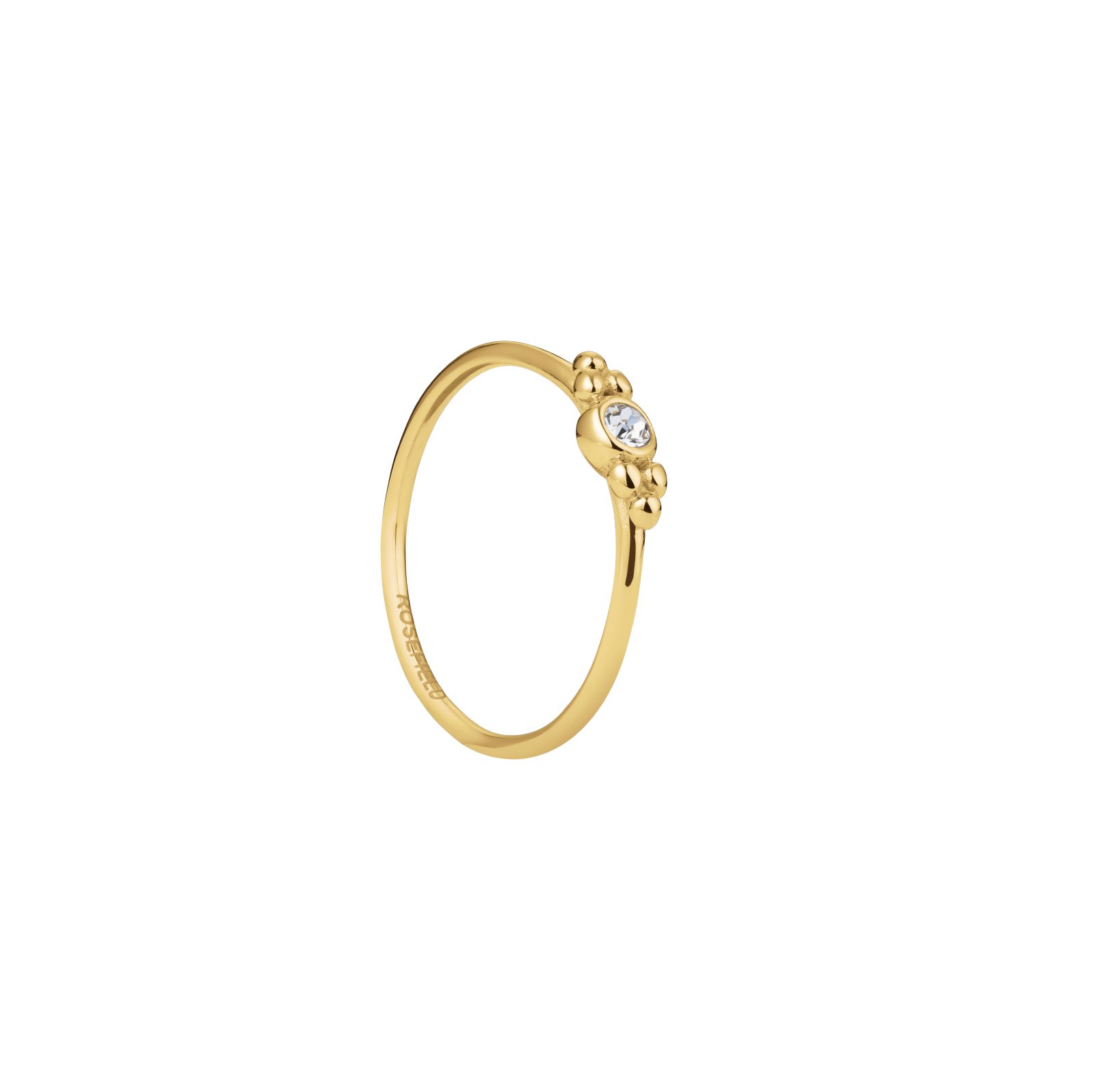 ROSEFIELD Fingerring ROSEFIELD Ring Einzelner Chaton Größe 52 Goldfarben