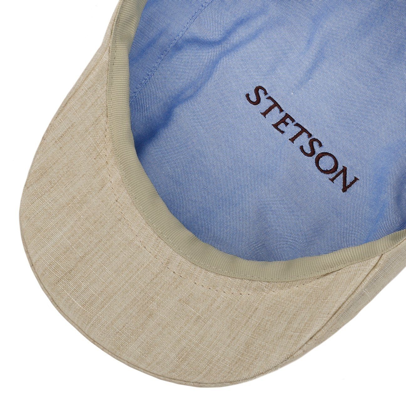 Stetson Flat Cap (1-St) Schirmmütze beige Schirm mit