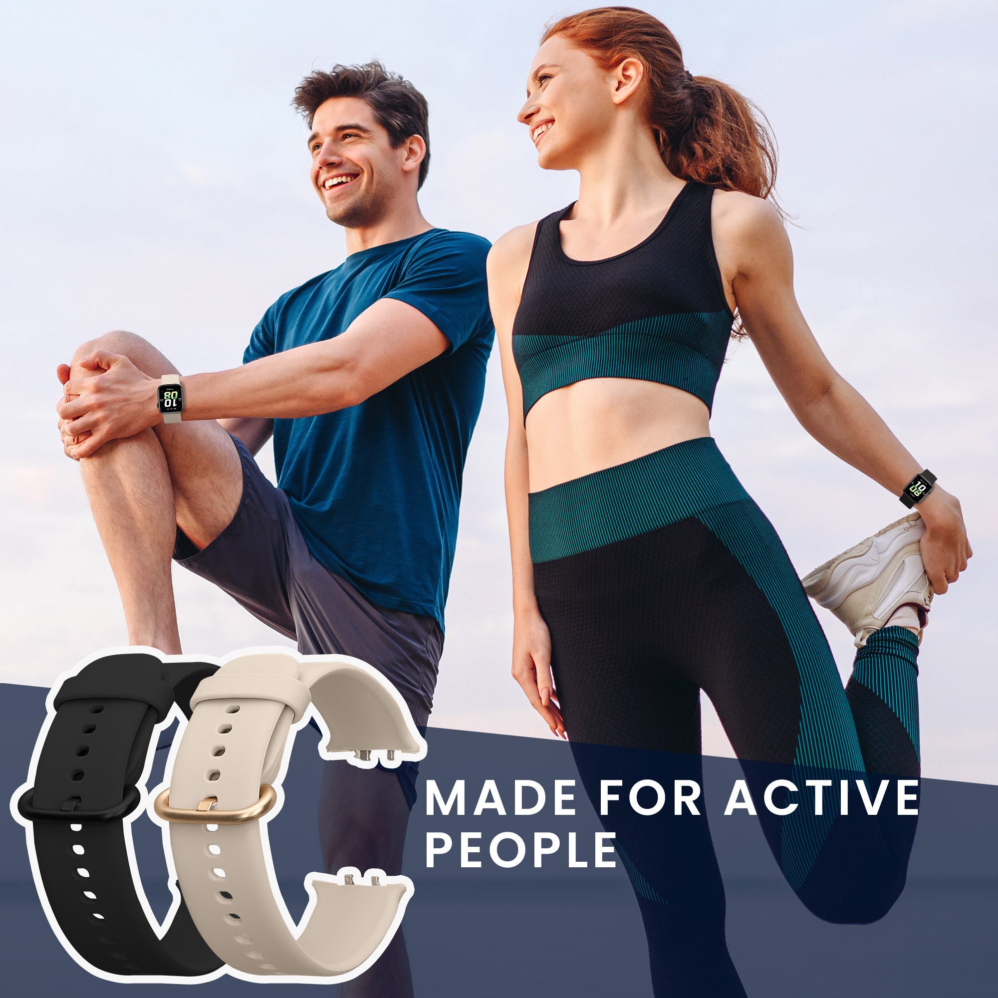 kwmobile 2x Uhrenarmband für HONOR Watch 5 (STL-L19) Armband Smartwatch, 2-tlg., Fitnesstracker Band Set aus TPU Silikon - Ersatzarmband Smartwatch