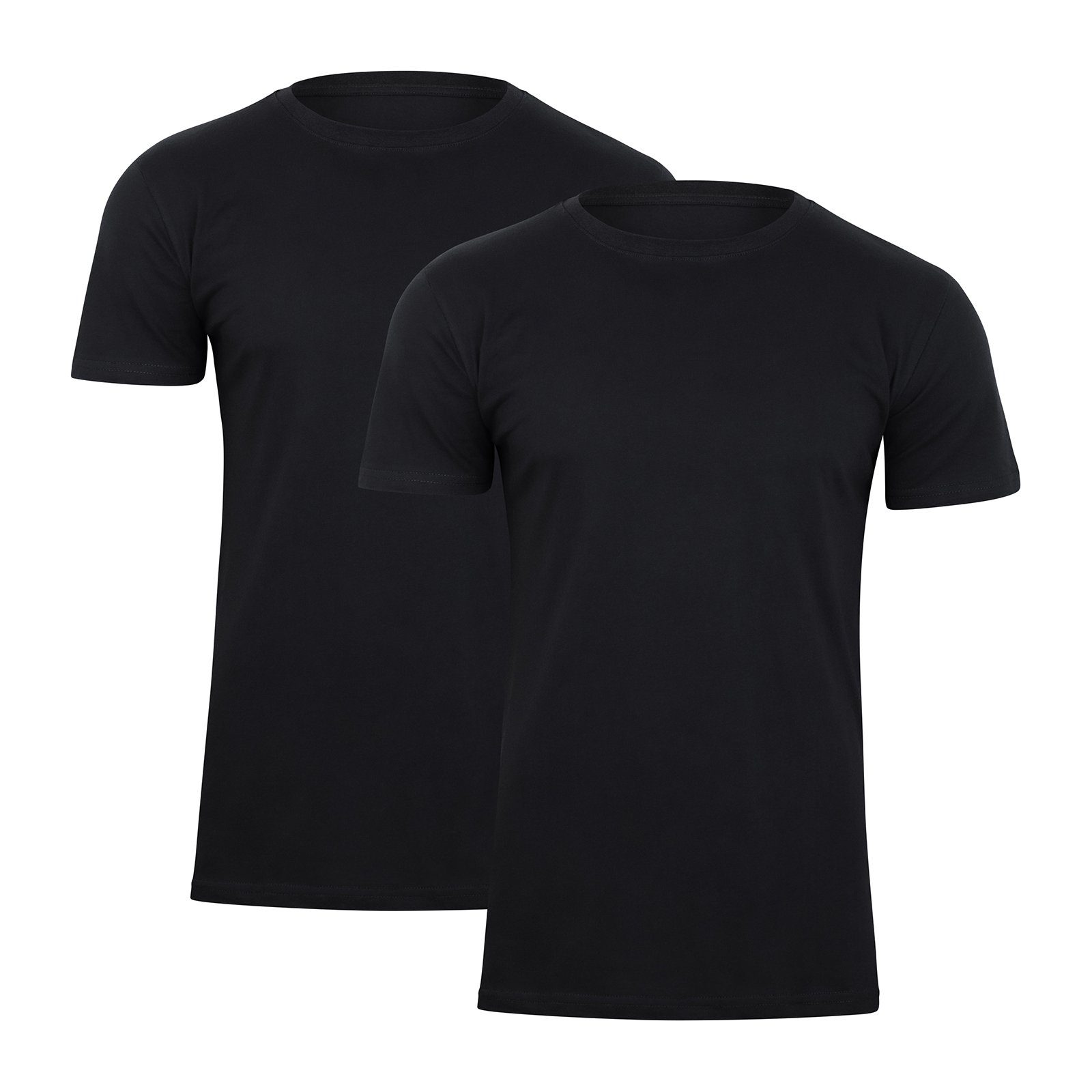 Paolo Renzo T-Shirt (2-tlg) Rundhals Basic T-Shirt O-Neck 2,4 oder 8 Stück - Shirt mit Rundhalsausschnitt aus 100% Baumwolle - Weiß oder Schwarz