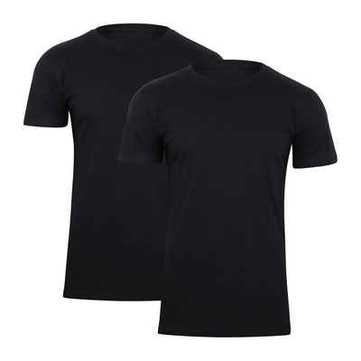 Paolo Renzo T-Shirt (2-tlg) Rundhals Basic T-Shirt O-Neck 2,4 oder 8 Stück - Shirt mit Rundhalsausschnitt aus 100% Baumwolle - Weiß oder Schwarz