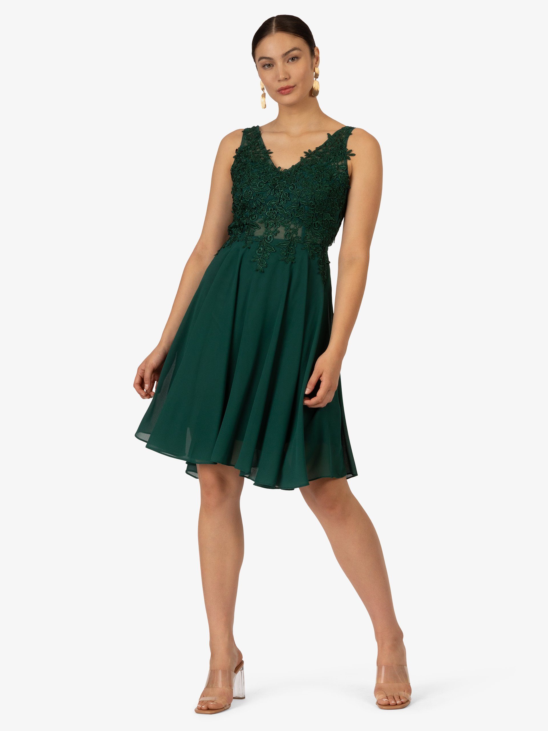 Kraimod Cocktailkleid aus Chiffon, Mesh und Spitze