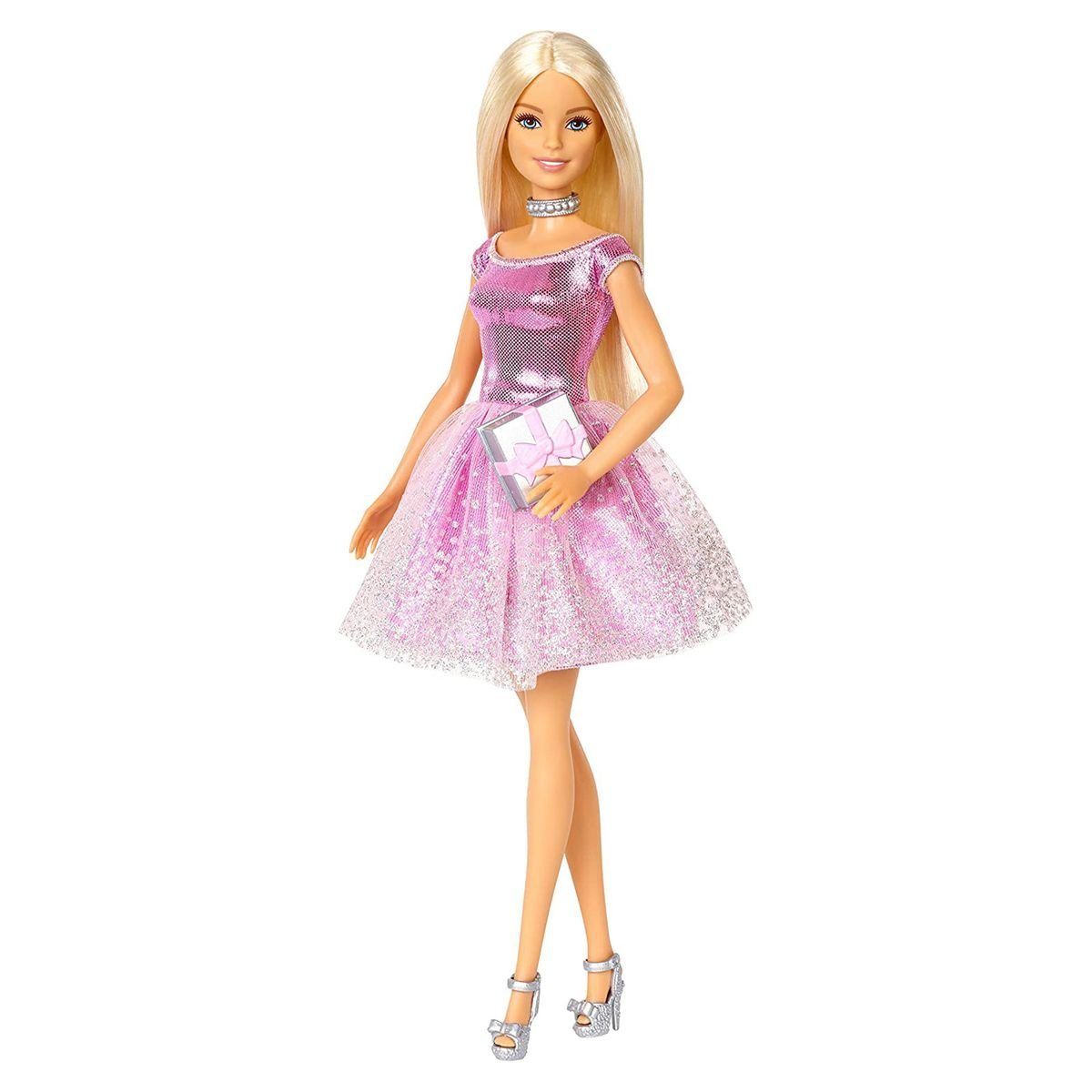 GDJ36 Anziehpuppe Kleid Glitzer-Party Birthday Puppe mit - - Mattel® Happy Mattel Barbie