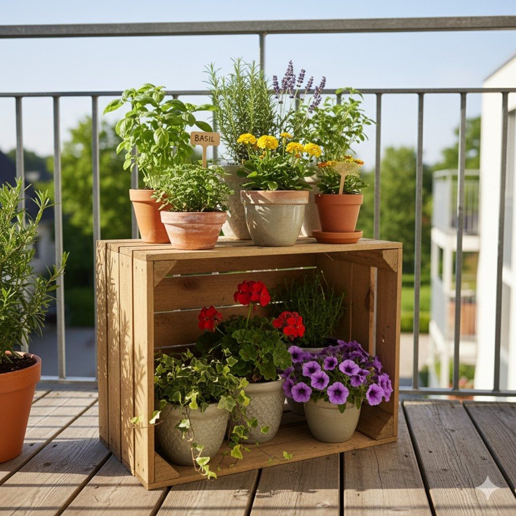 Teramico Übertopf 6er Set Holzkisten Vintage Natur 50x40x30 gebraucht Obstkisten Regal, Vintage Obstkiste