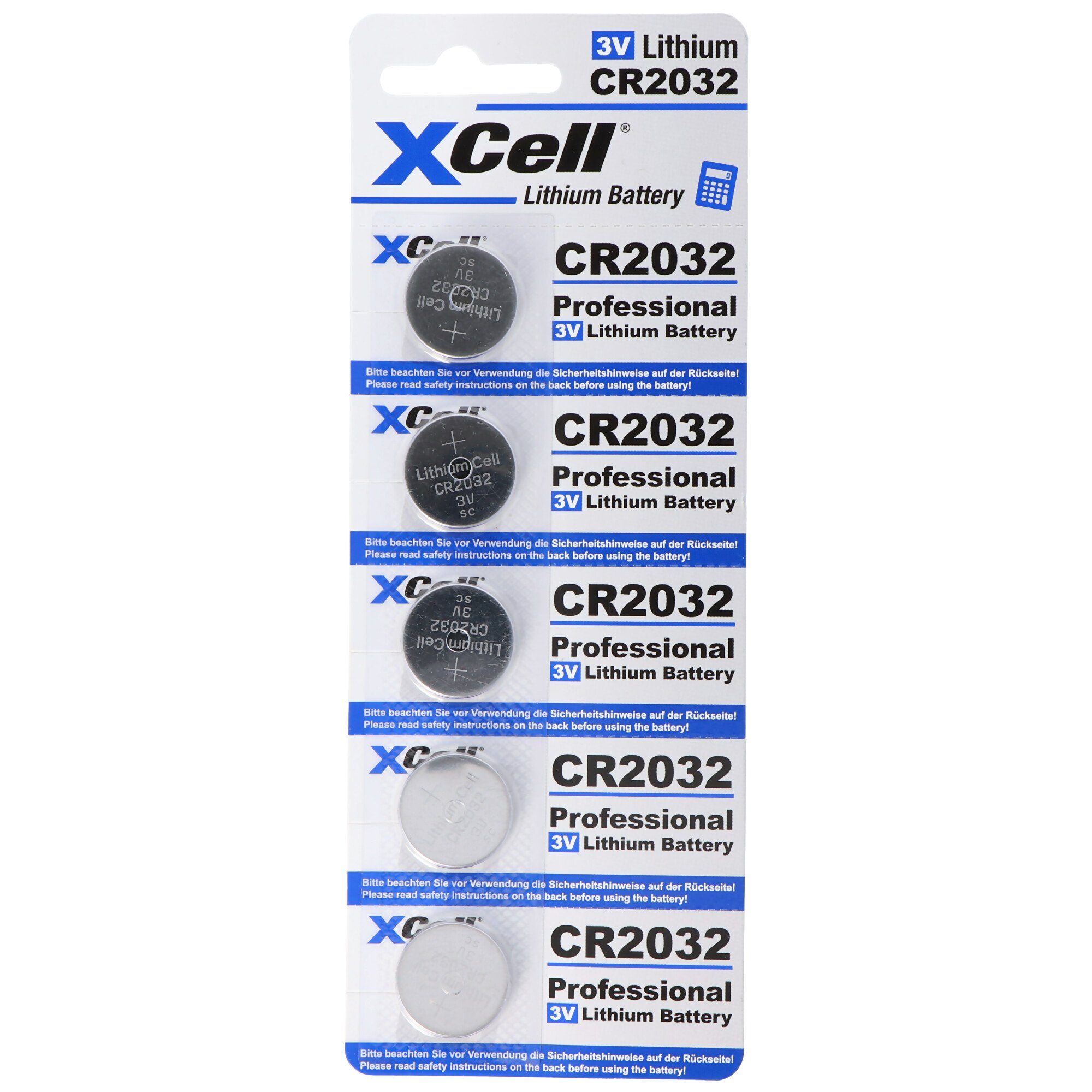XCell 5er-Sparset CR2032 Lithium Batterie 3V, CR2032 Batterien im praktisch Batterie, (3,0 V)