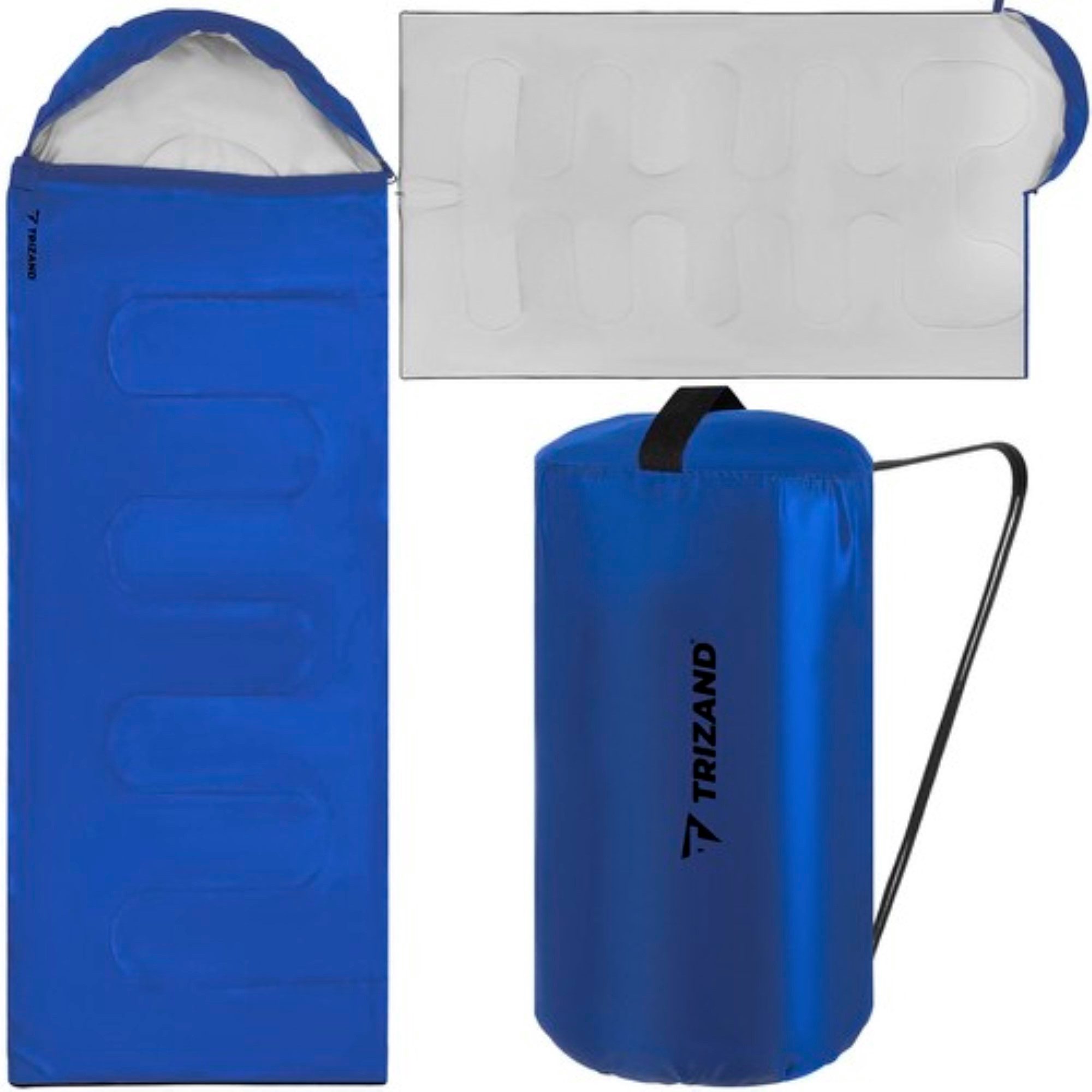 Trizand Schlafsack Blauer Travel Touristen Schlafsack Mumienschlafsack (Schlafsack-Set, Schlafsack mit Aufbewahrungstasche), Touristischer Schlafsack mit 2-in-1-Funktion und Hohlfaserfüllung.