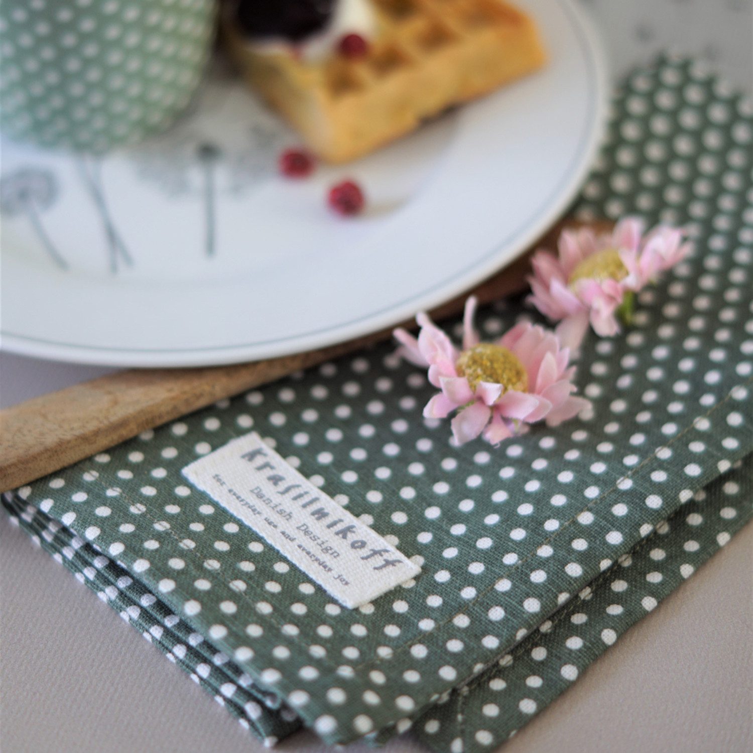 Krasilnikoff Geschirrtuch Micro Dots, (2-tlg., 2-teilig), günstig online kaufen