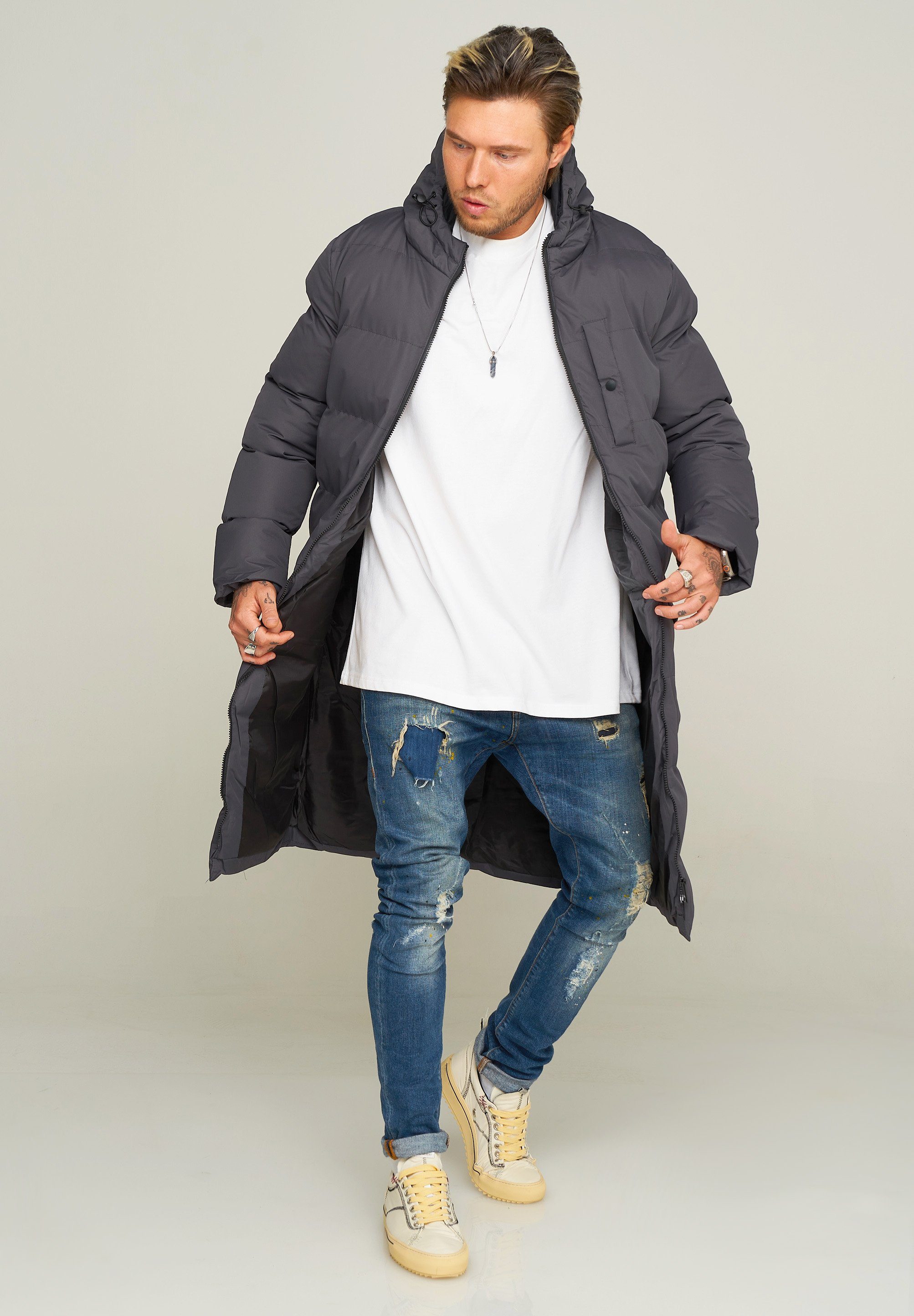 behype Parka "LONGLINE PUFFER PARKA", mit Kapuze günstig online kaufen