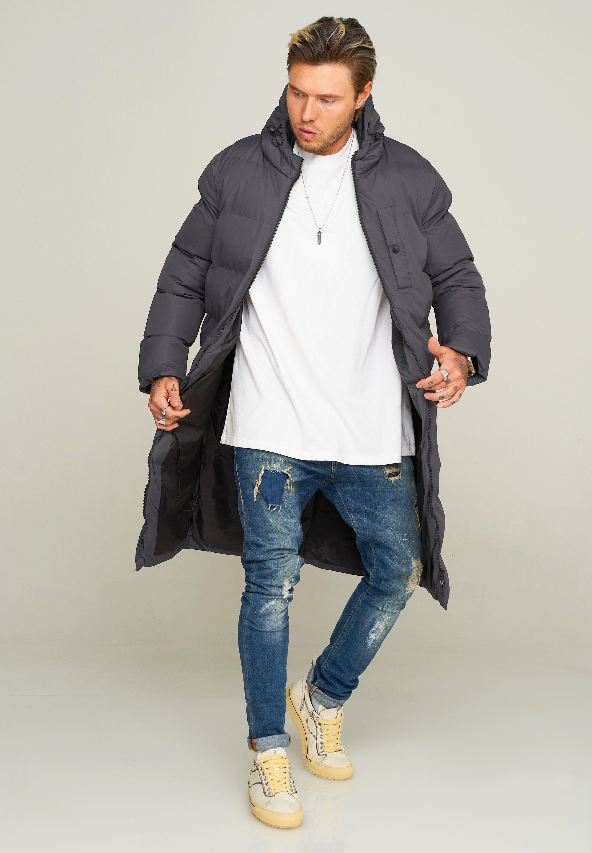 behype Parka LONGLINE PUFFER PARKA mit Kapuze