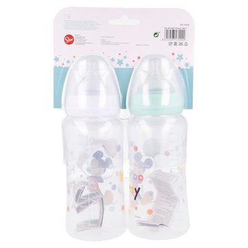 Disney Babyflasche Disney Baby Mickey Maus 2er Set Milchflasche Babyfläschchen, 360 ml ab 0 Monate