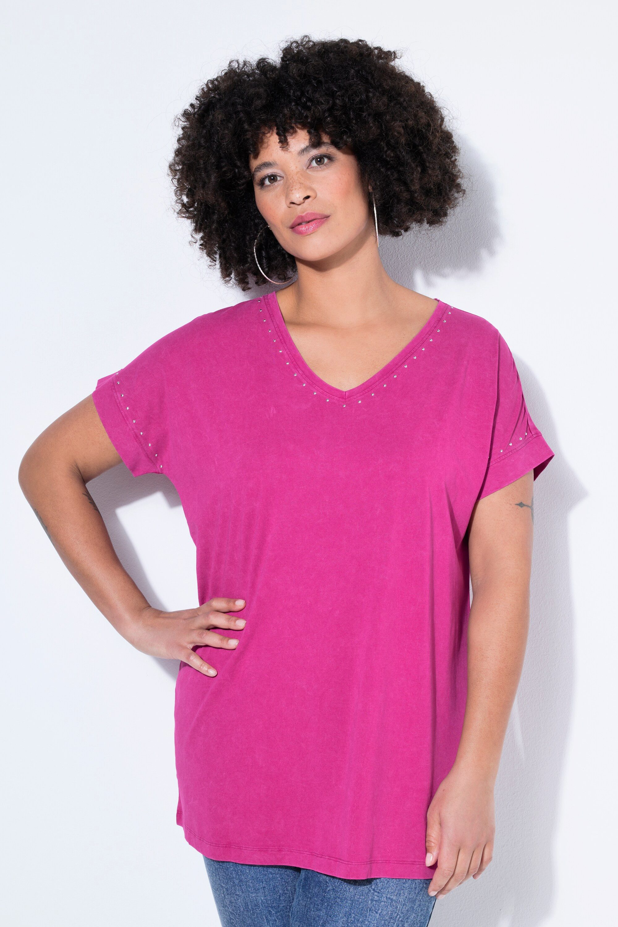 T-Shirt T-Shirt Komfort Fit Ziernieten