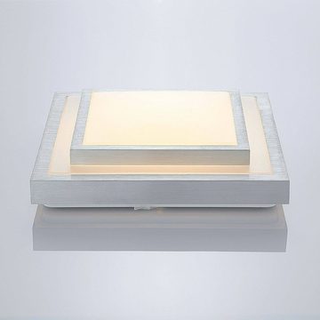 Lindby LED Deckenleuchte Mirco, LED-Leuchtmittel fest verbaut, warmweiß, Modern, Aluminium, Acryl, alu, weiß, 1 flammig, inkl. Leuchtmittel