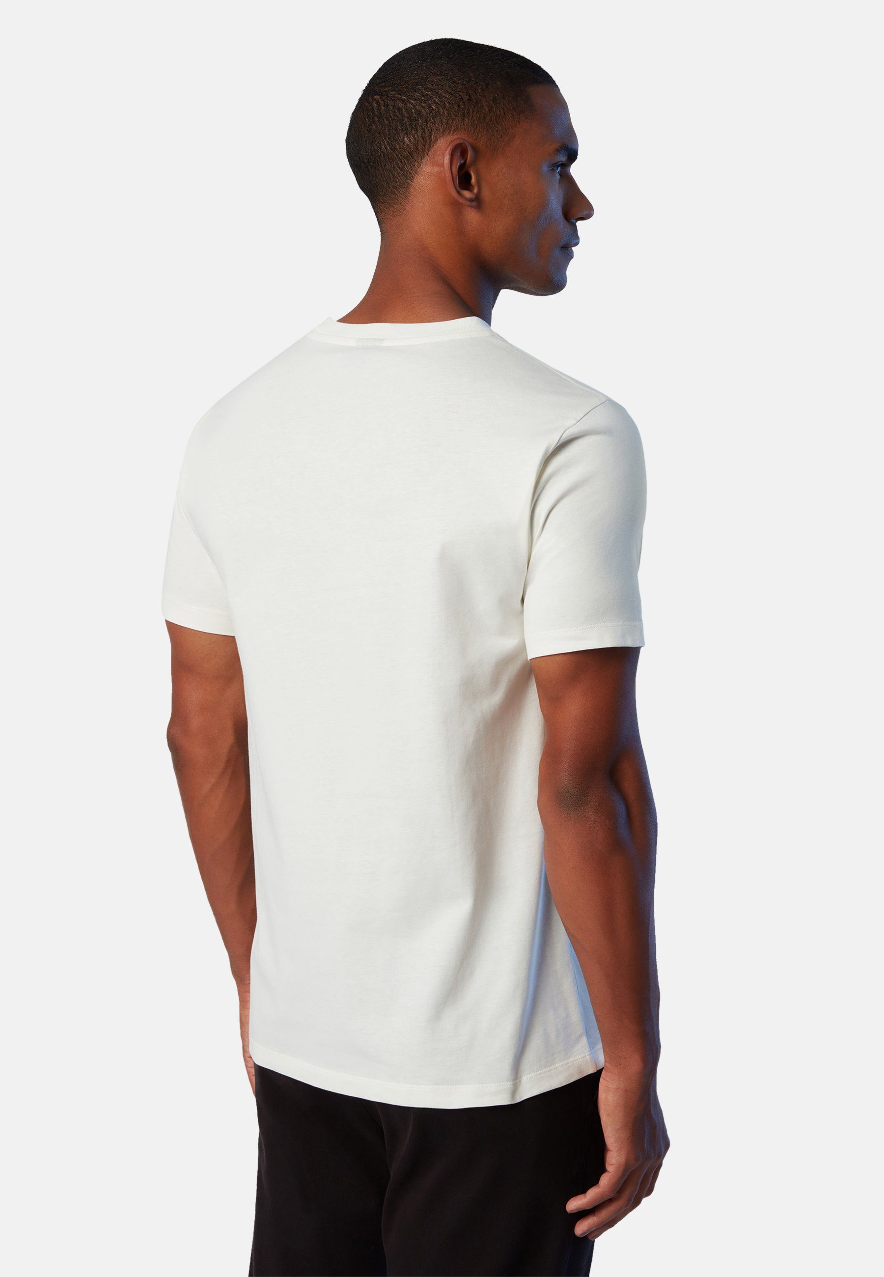 mit T-Shirt weiss Logo-Druck Sails Design klassischem T-Shirt mit North