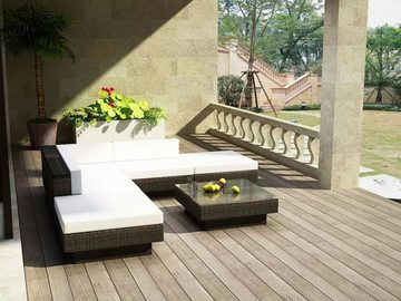 PureHaven Gartenlounge-Set Rattangarnitur 300x300 cm elegant geformt