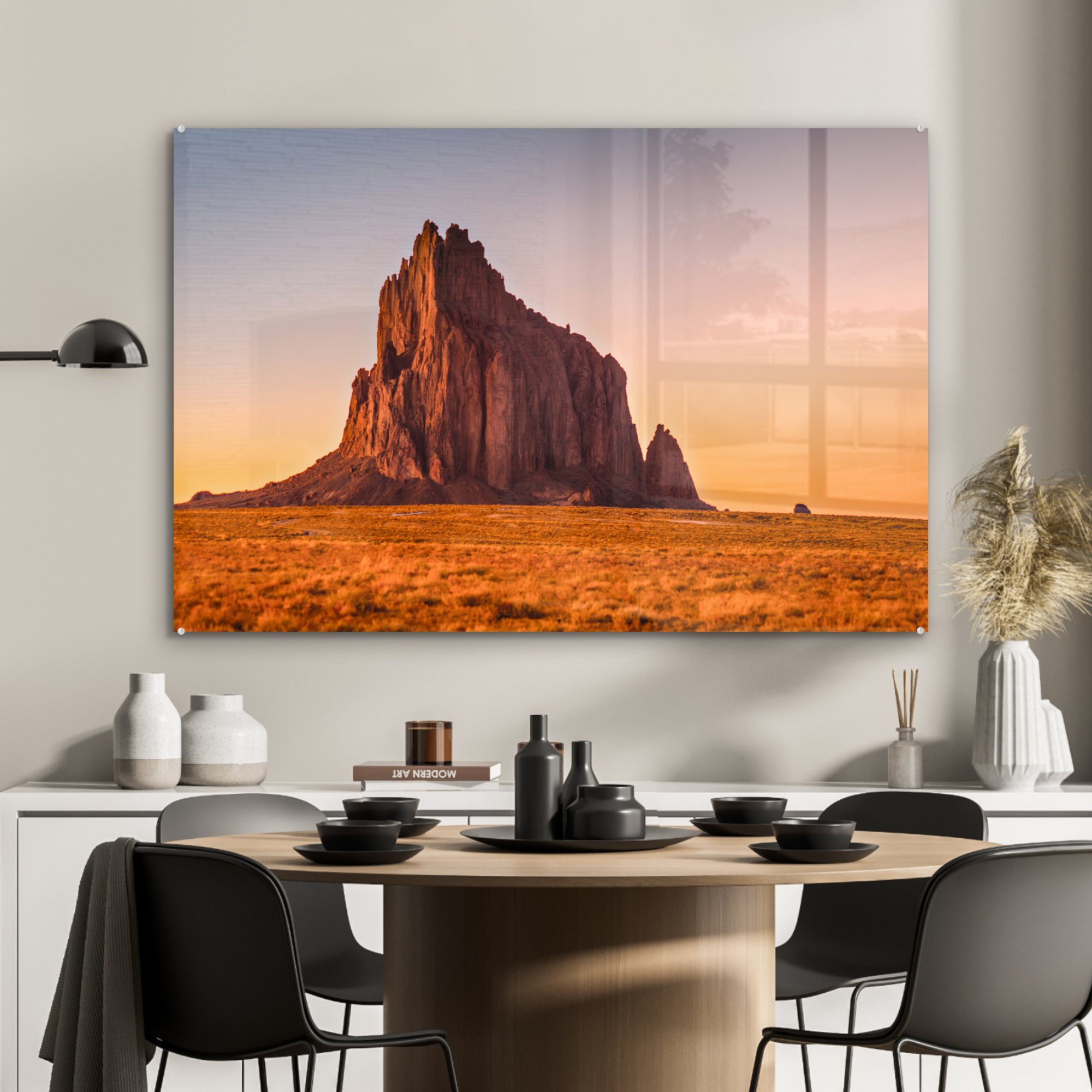 MuchoWow Schlafzimmer St), Wohnzimmer Heiliger (1 Acrylglasbild Shiprock, & Acrylglasbilder