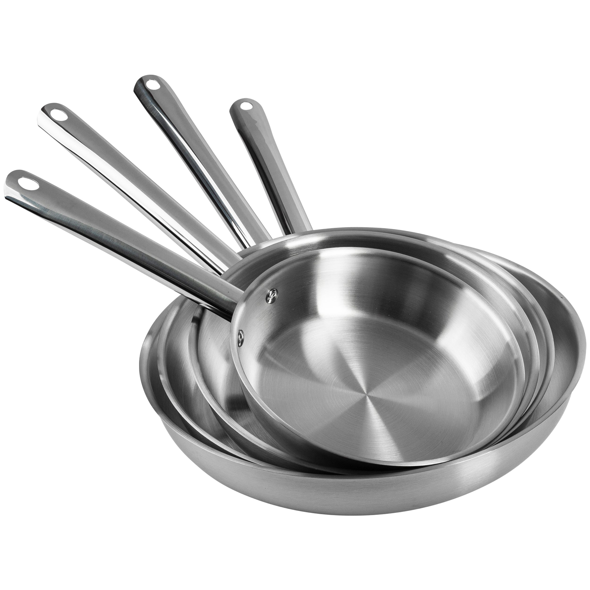 ONVAYA Bratpfanne Edelstahlpfanne, Wok, Bratpfanne, Induktion, Edelstahl