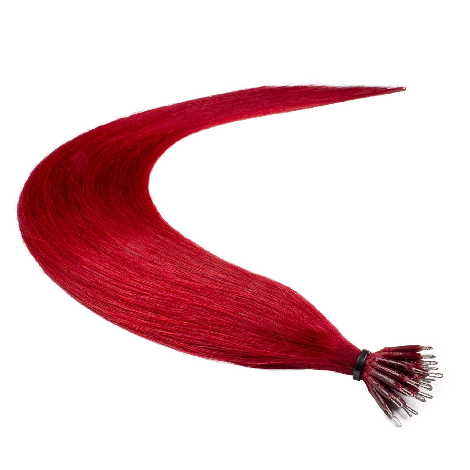 Echthaar-Extension Premium Rot-Intensiv 40cm #0/44 Nanoring hair2heart Extensions