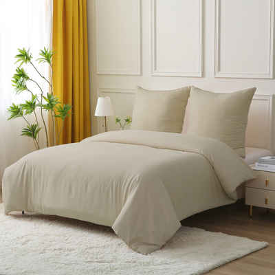 Bettwäsche Bettwäsche-Set Bettbezug mit Kissenbezug Einfarbig Weich Premium, HAUSS SPLOE, 100% Polyester