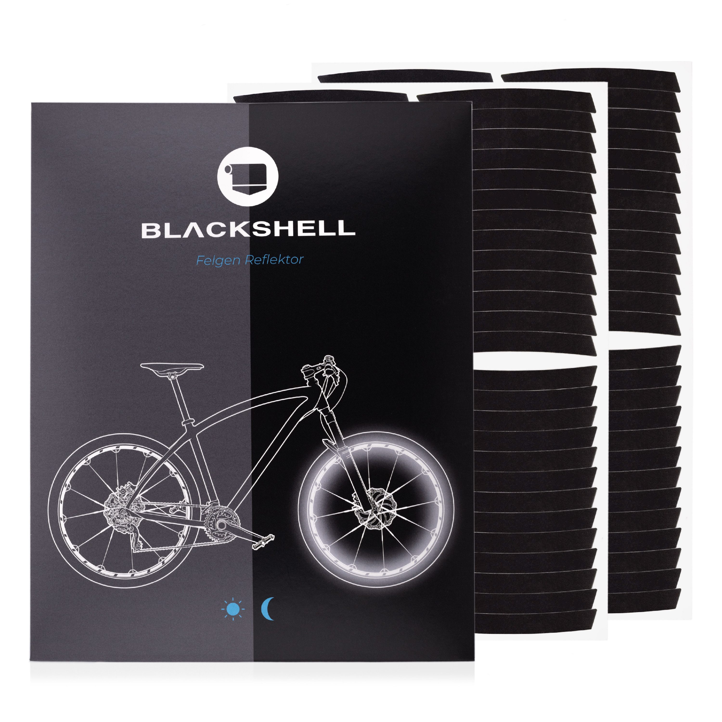 Blackshell Reflektor-Aufkleber Reflektierende Aufkleber für die Fahrradfelge passend für 26-29 Zoll