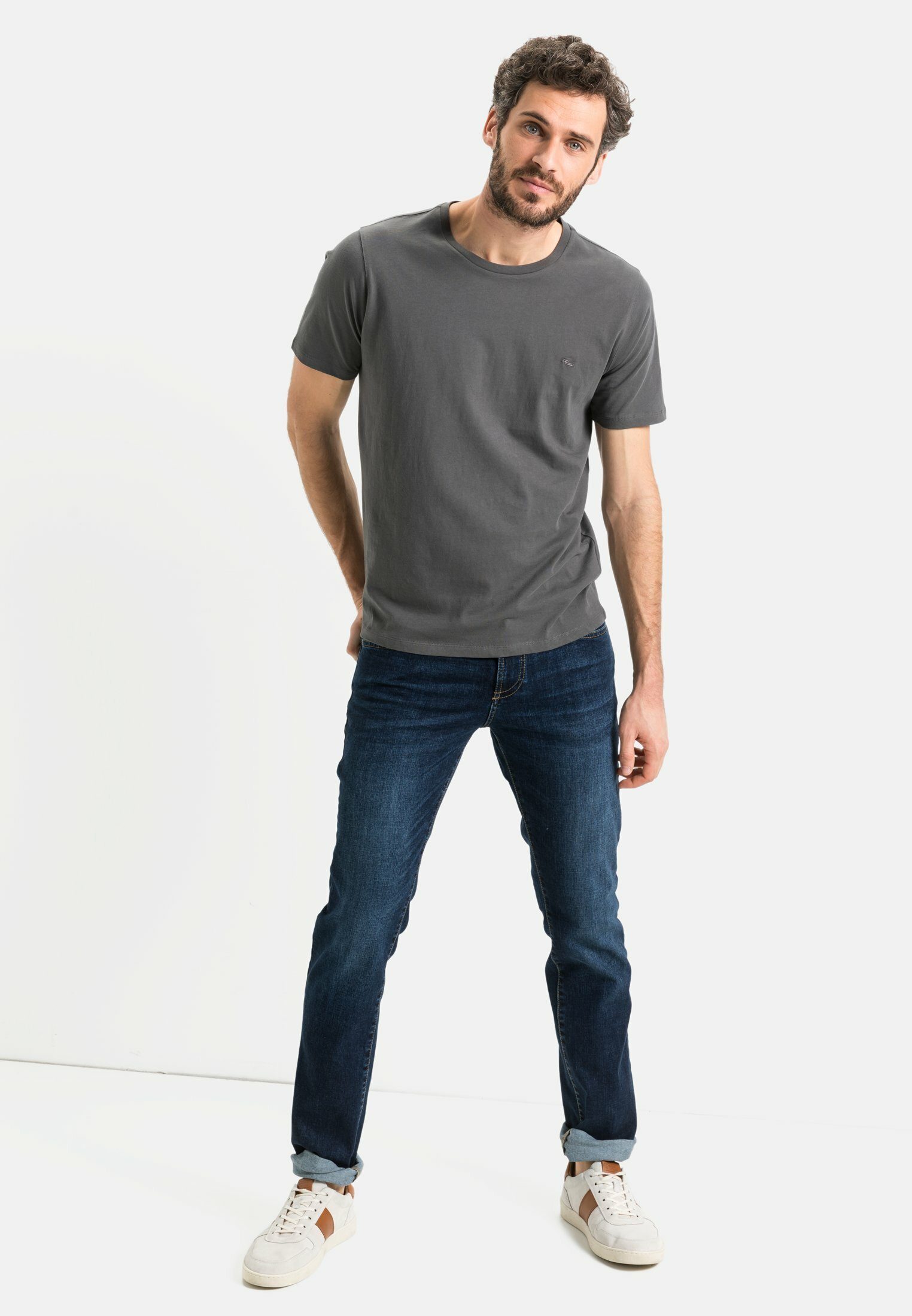 camel active T-Shirt aus reiner Baumwolle Kurzarm