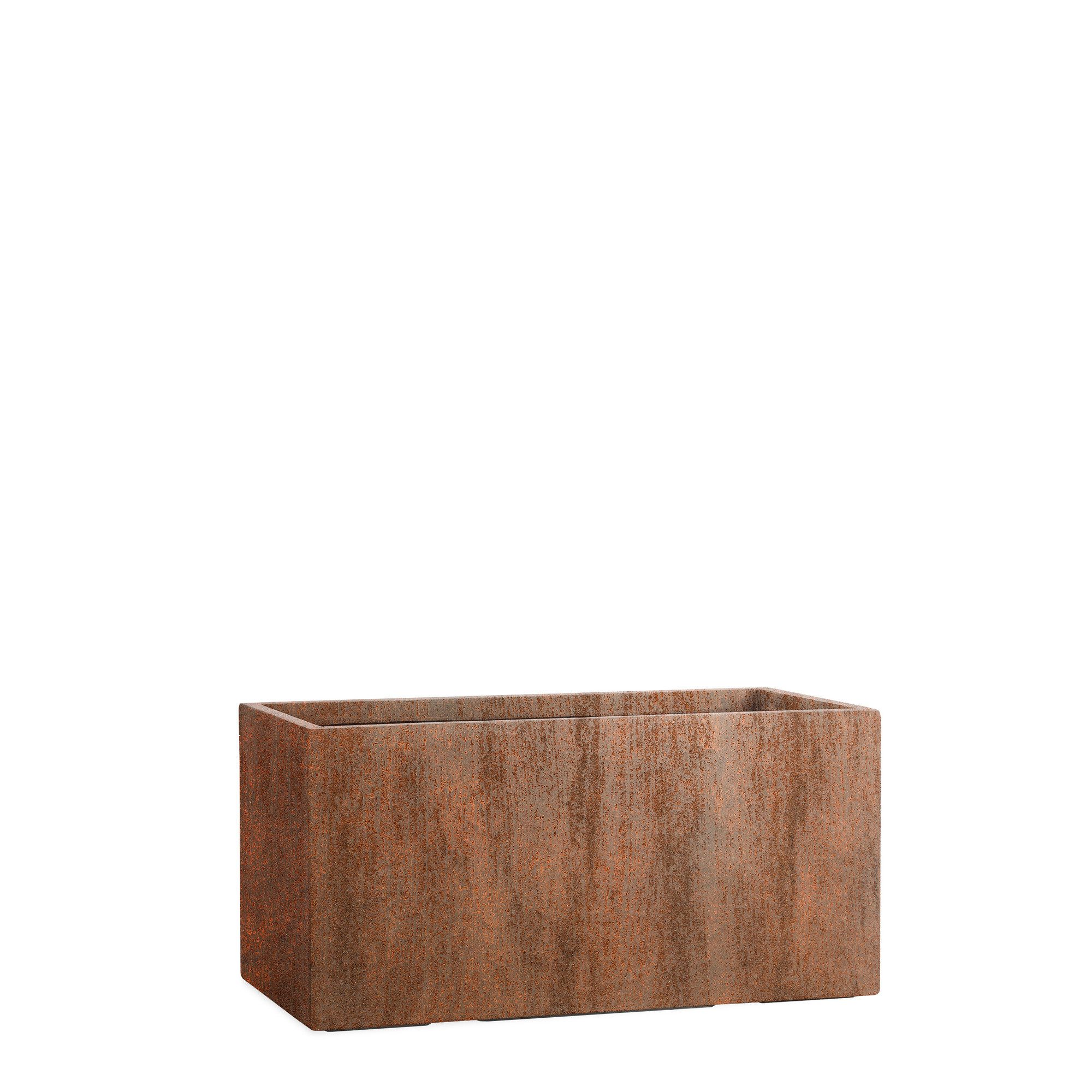 Pflanzwerk® Pflanzkübel Pflanzkübel TUB - (Rost) - 30cm x 60cm x 30cm, Fiberglas - Handgefertigt - Rechteckig - Frostbeständig