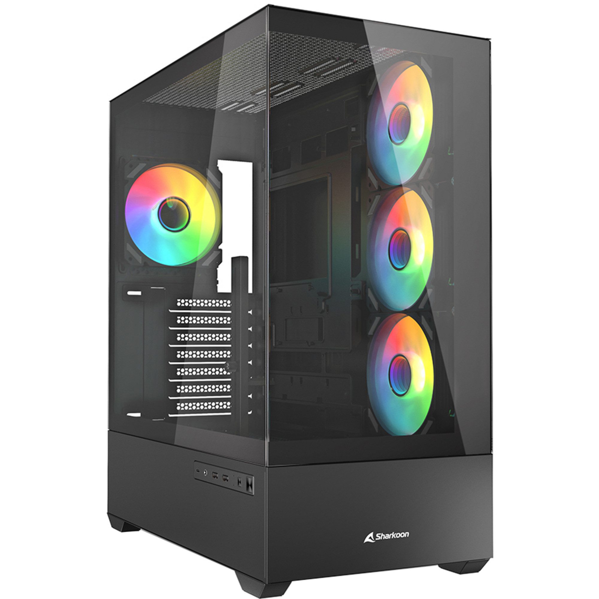 Sharkoon PC-Gehäuse Sharkoon AK6 RGB, Tower-Gehäuse, (Tempered Glass