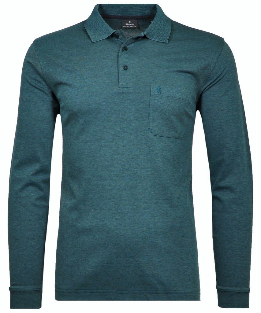 RAGMAN 3/4-Arm-Shirt Ragman / He.Polo / Polo soft knit LS