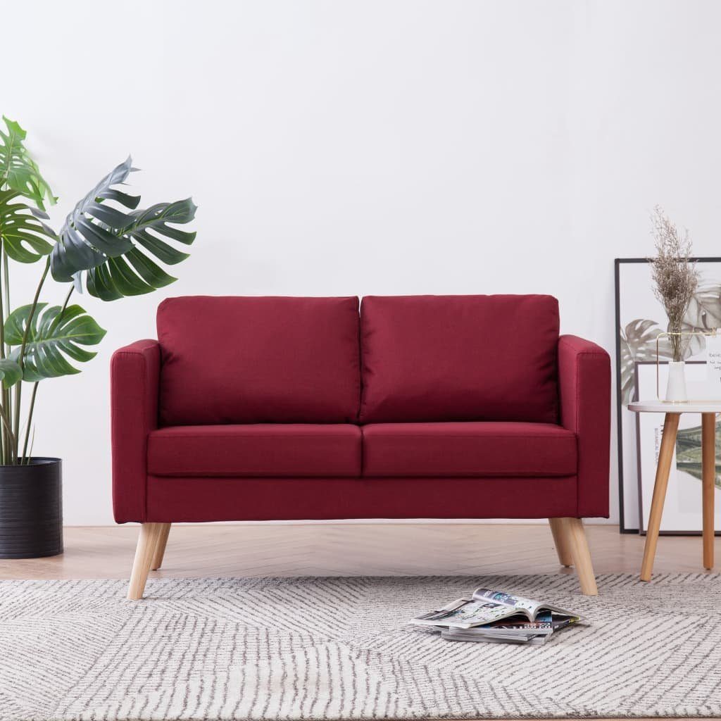 vidaXL Weinrot Sofa Stoff 2-Sitzer-Sofa