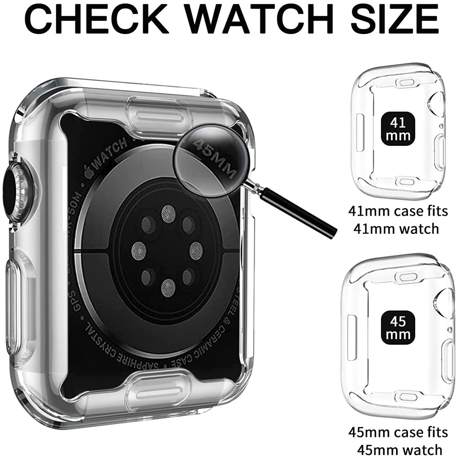 CoolGadget Smartwatch-Hülle Silikon Case Hülle für Apple Watch 7 8 9 mit 45mm 4,5 cm, Schutzhülle 45mm für Apple Watch Series 7 8 9