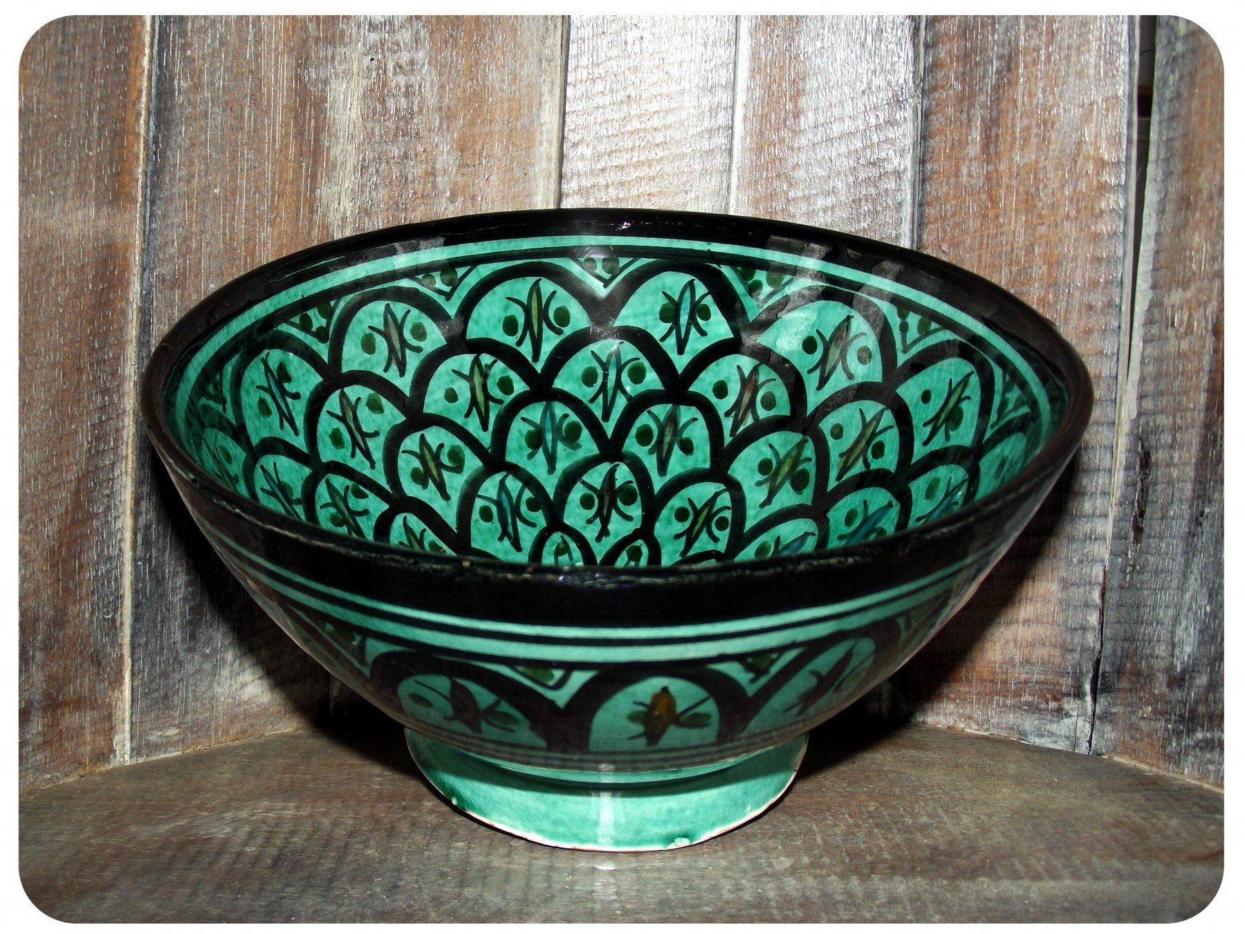 Keramikschüssel, Grün Orientalische (Mittel, Keramik, 1-tlg), SIMANDRA marokkanische handarbeit Schüssel
